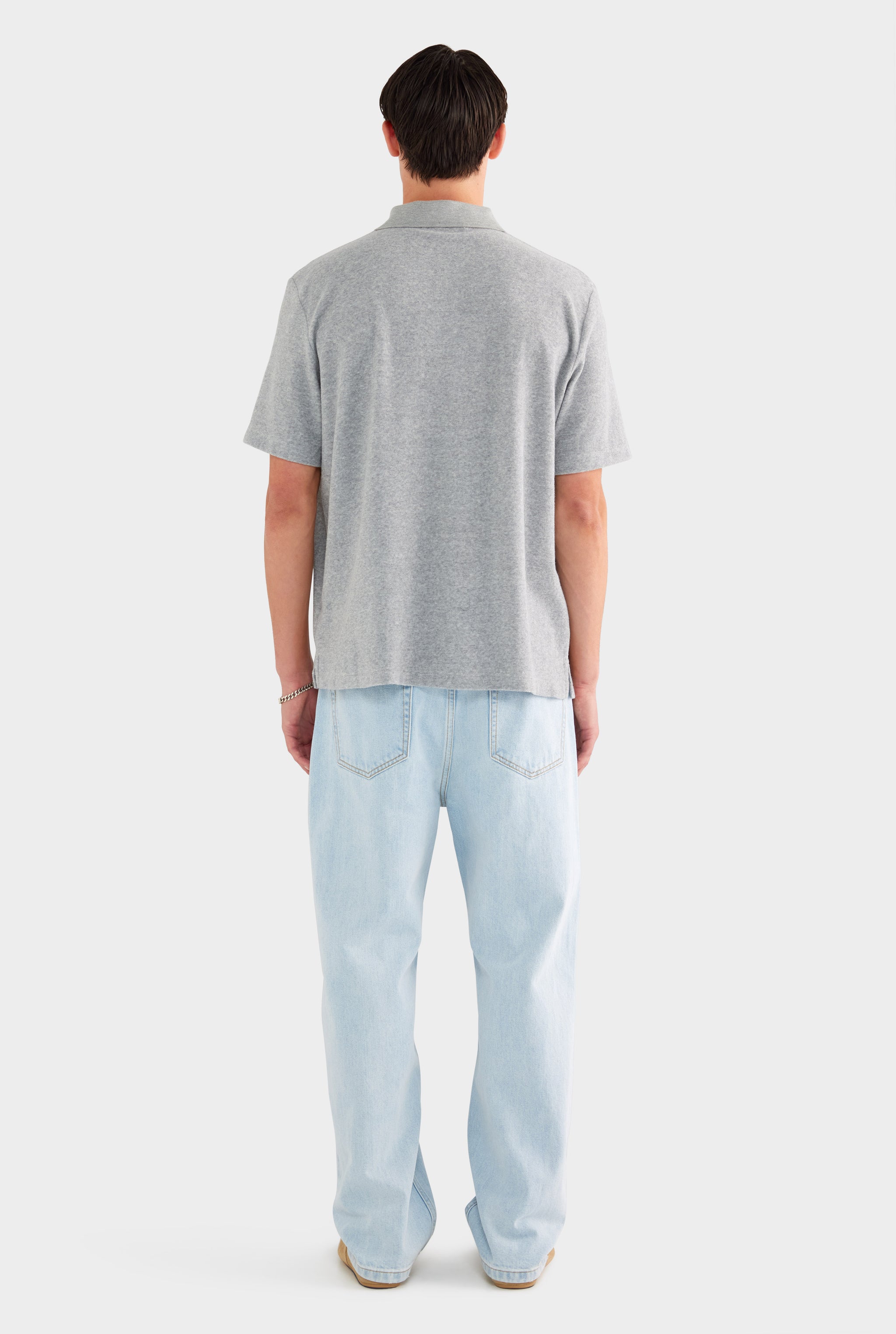 Terry Polo - Grey Marl - 75% Cotton 25% Polyester / Grey Marl / S