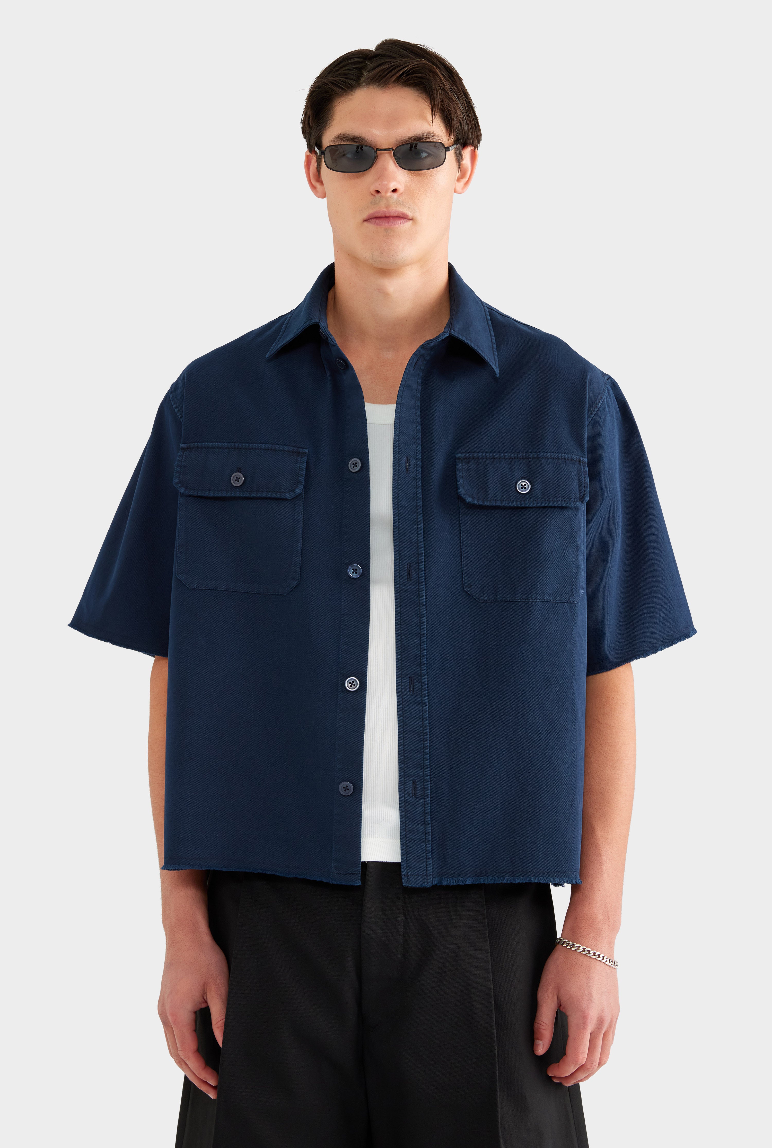 Mechanic Shirt - Navy - 100% Cotton / Navy / S