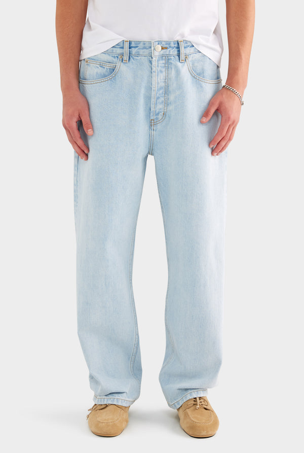 Straight Leg Denim Jean - Light Vintage Blue - 28
