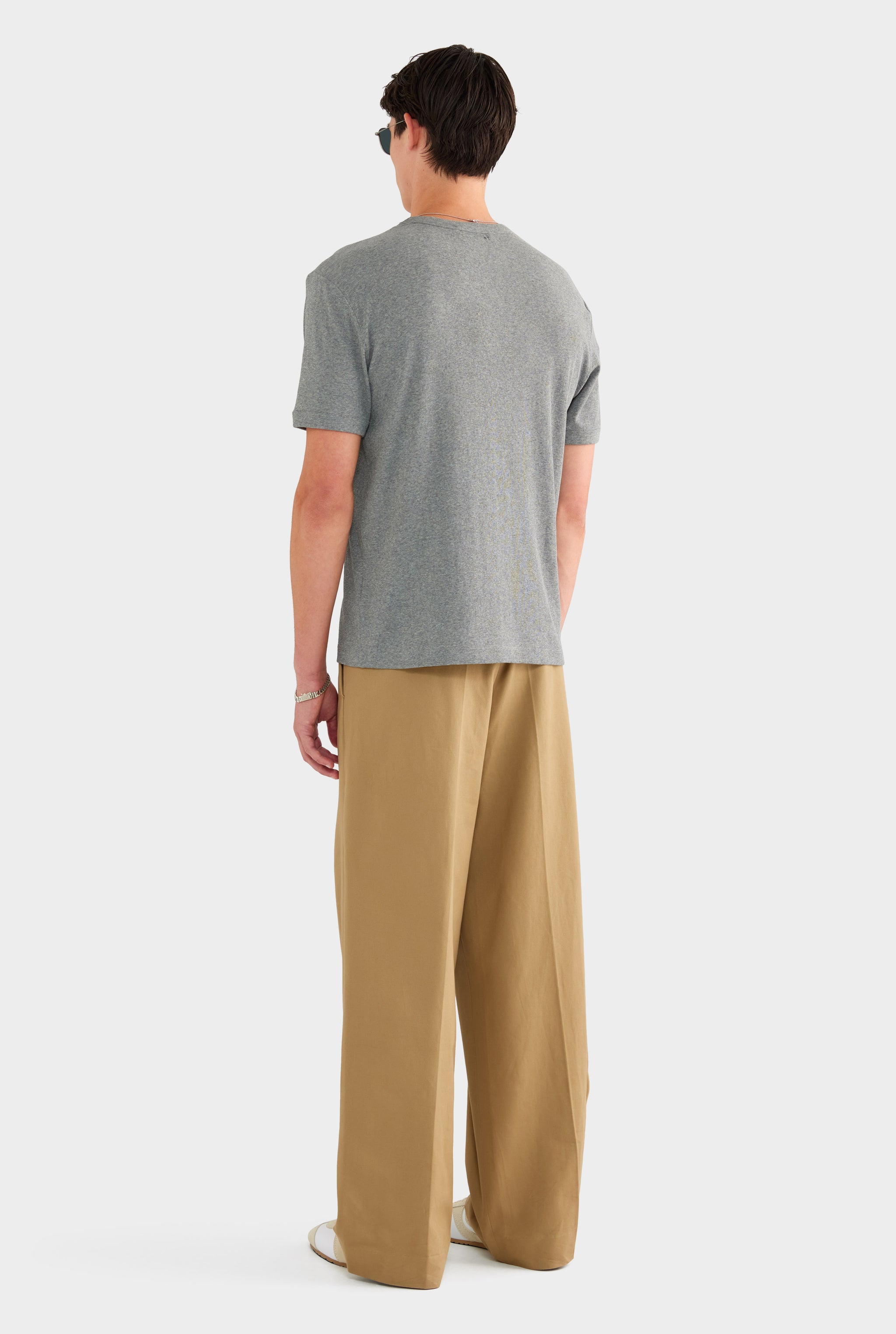 Relaxed Pleated Cotton Twill Trouser - Khaki - 100% Cotton / Khaki / 28