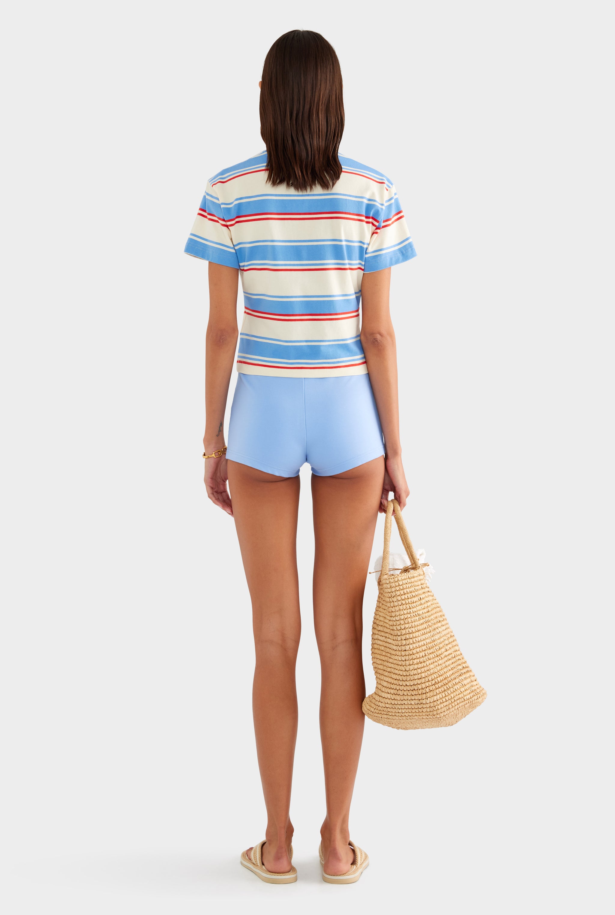Side Stripe Mini Short - Blue/White - XS