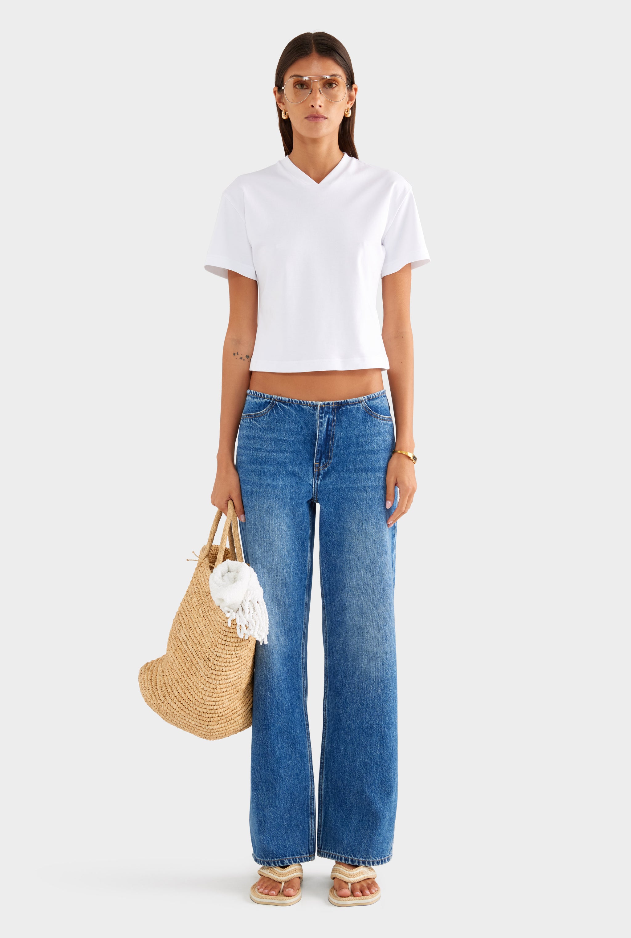 V Neck Tee - Off White