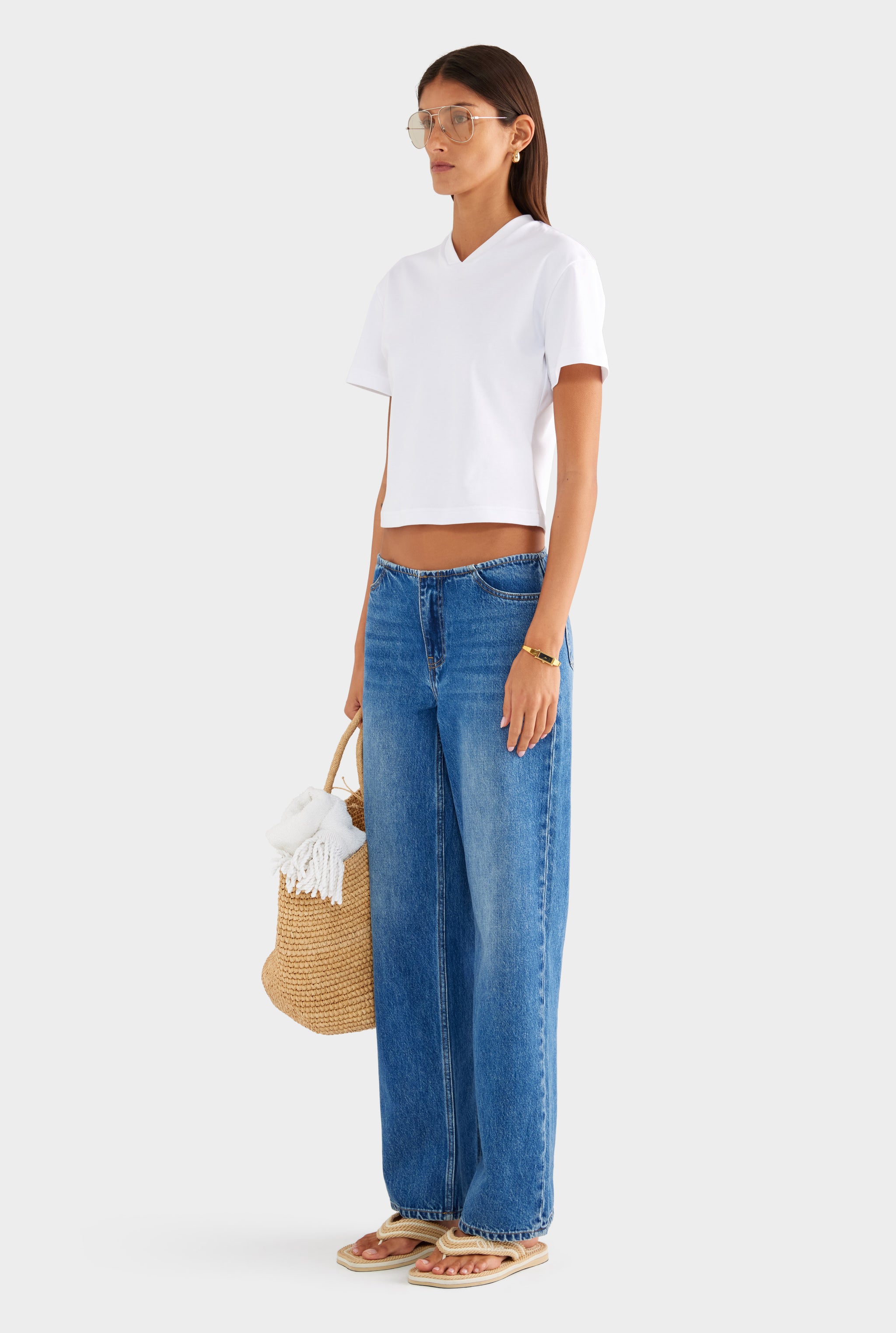 V Neck Tee - Off White