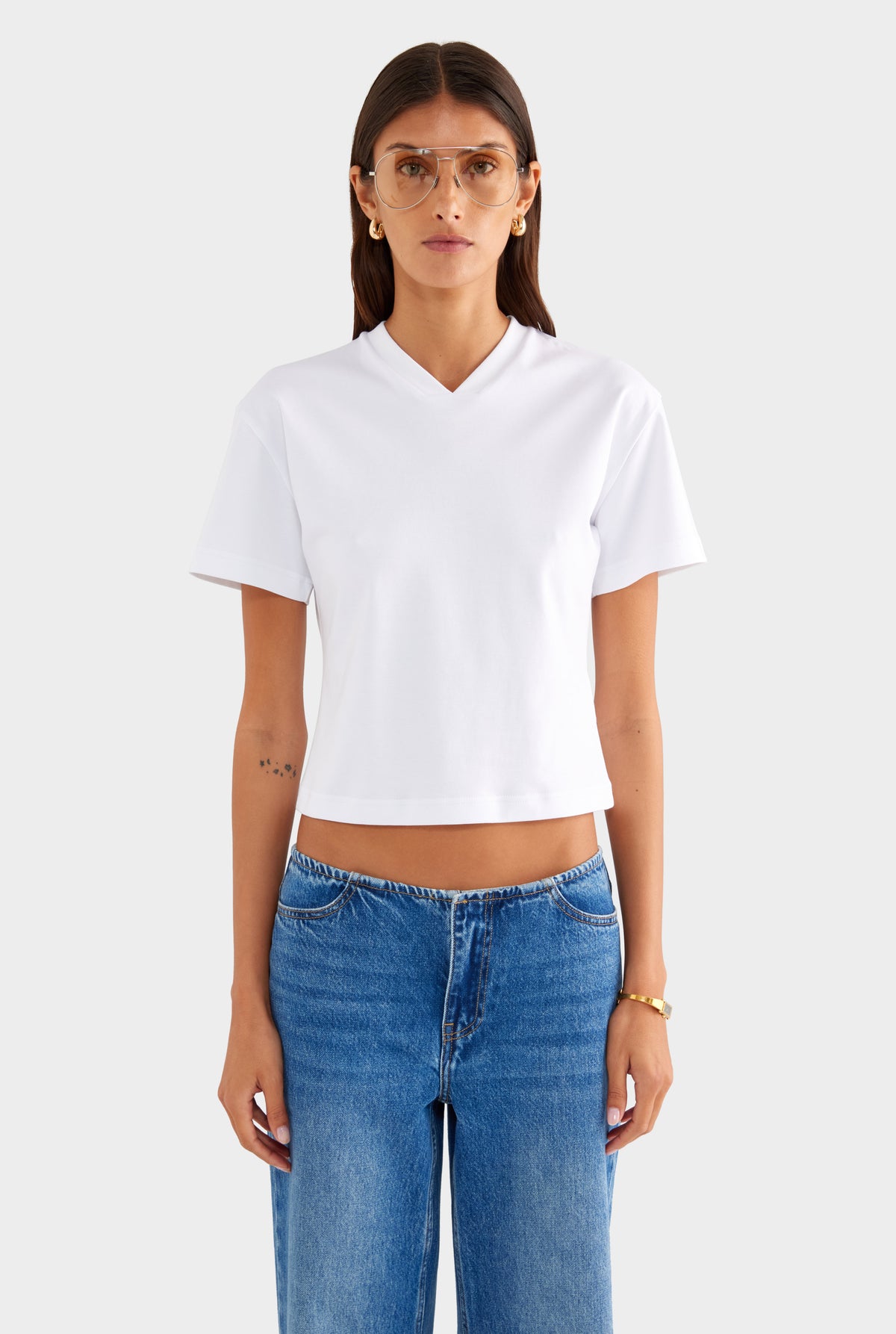 V Neck Tee - Off White