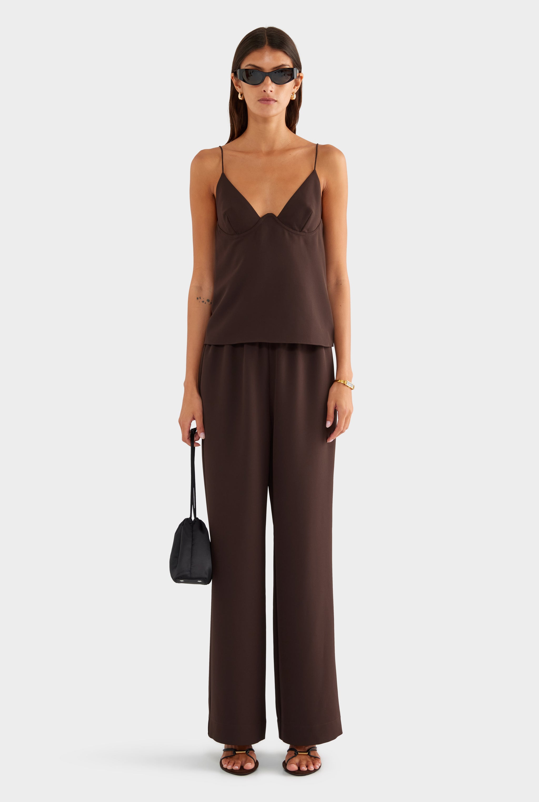 Underwire Cami Top - Dark Chocolate - XS