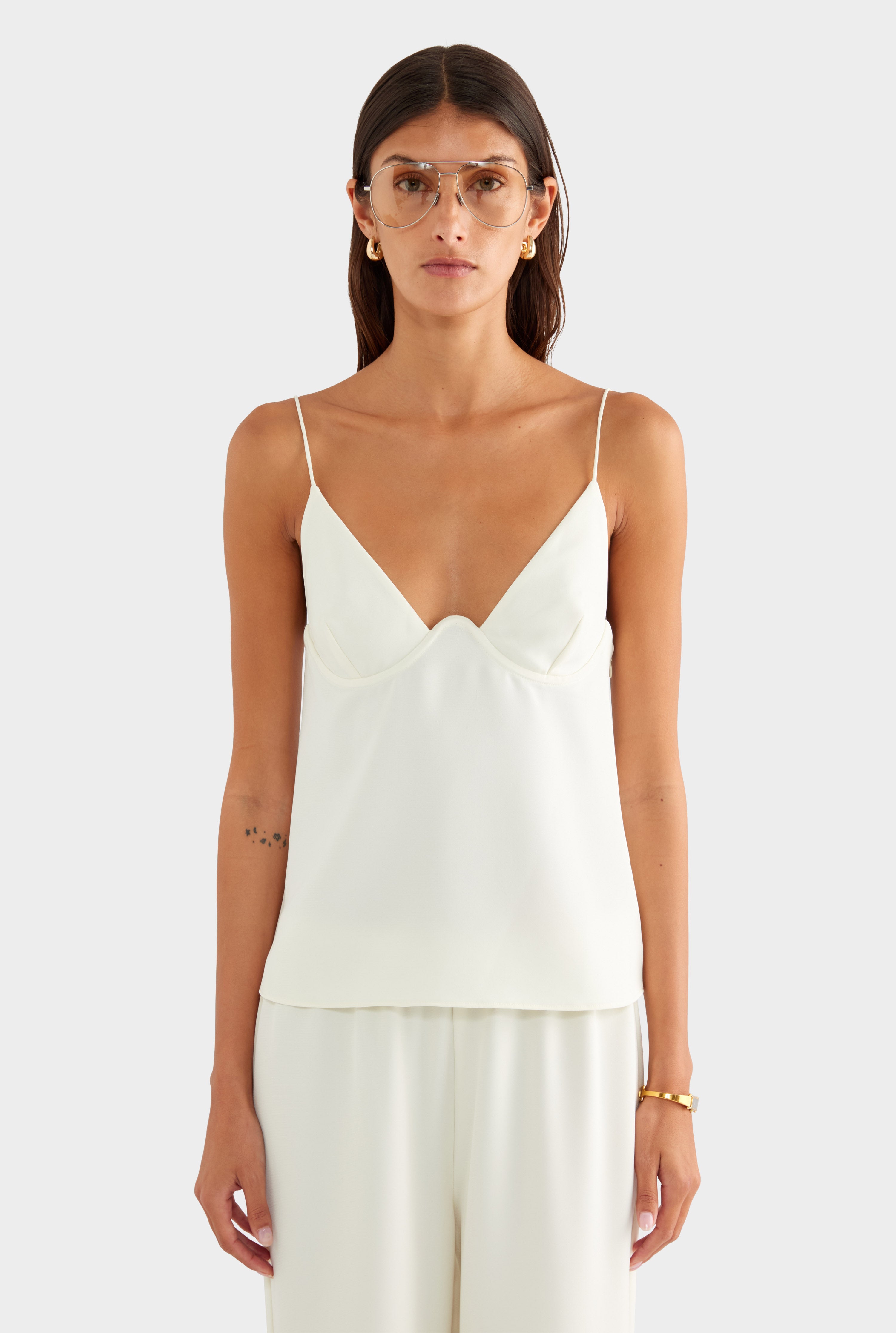 Underwire Cami Top - Off White - XS