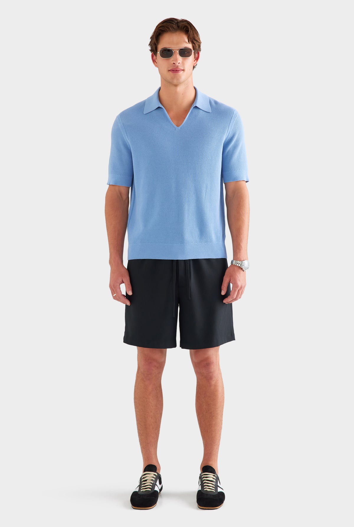 Lightweight Knit Polo - Dusk Blue