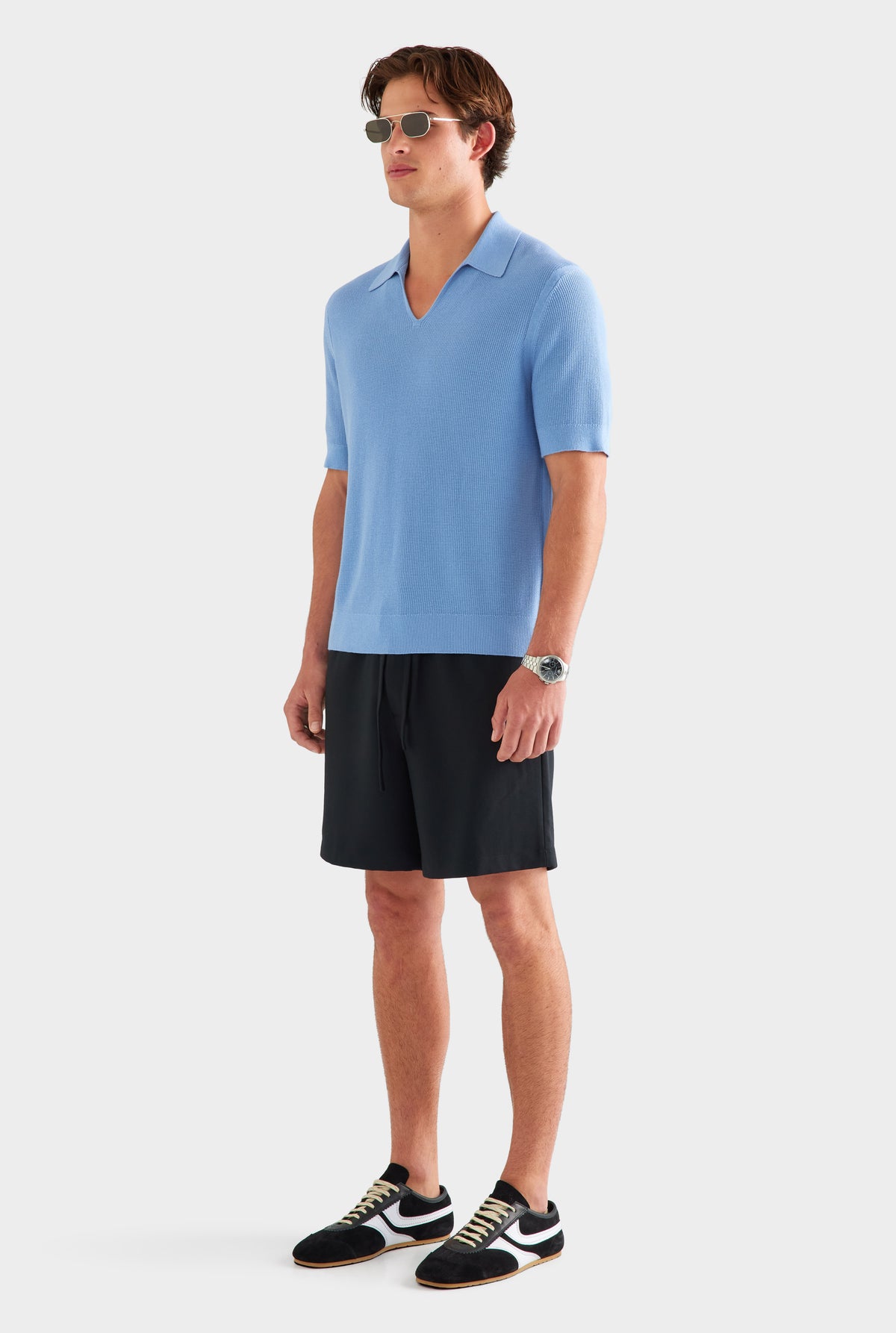 Lightweight Knit Polo - Dusk Blue