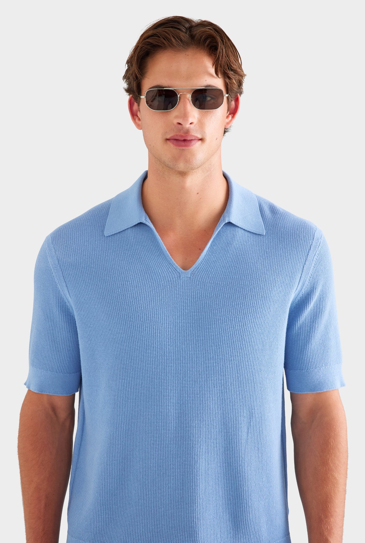 Lightweight Knit Polo - Dusk Blue