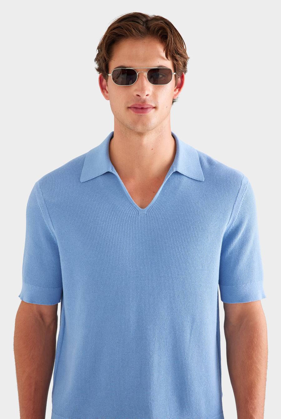 Lightweight Knit Polo - Dusk Blue