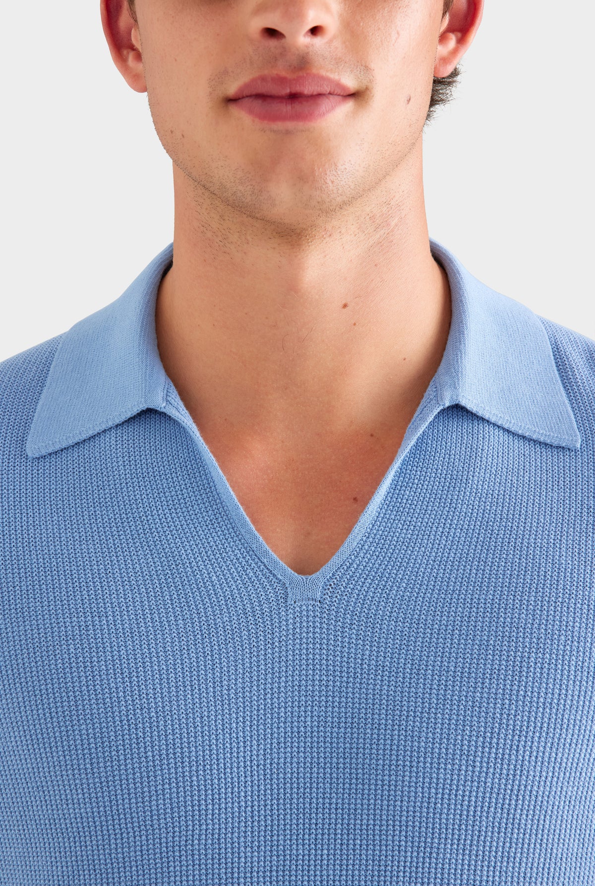 Lightweight Knit Polo - Dusk Blue