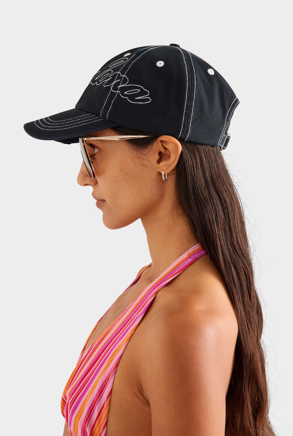 Barcelona Cursive Canvas Cap - Washed Black