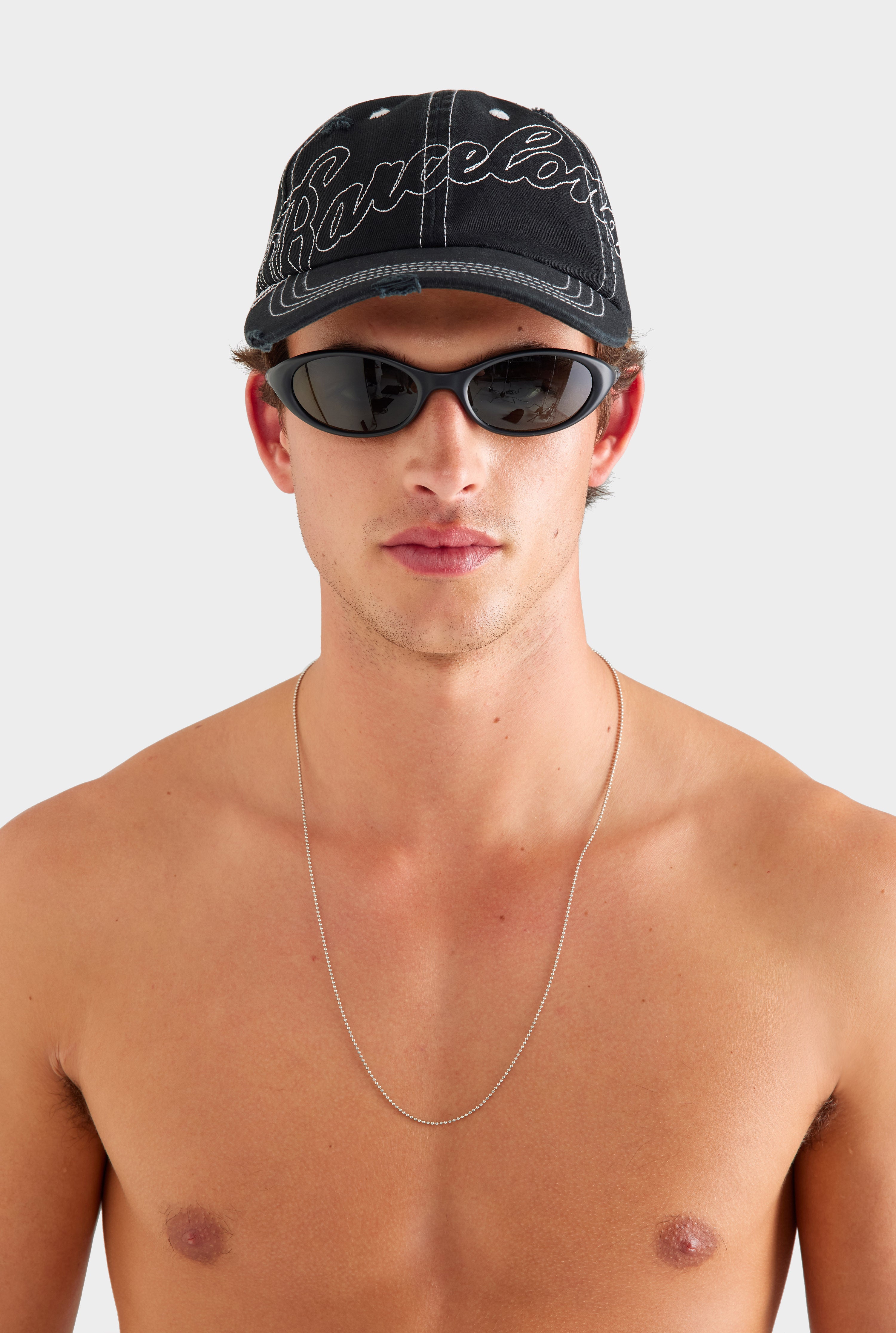 Barcelona Cursive Canvas Cap - Washed Black
