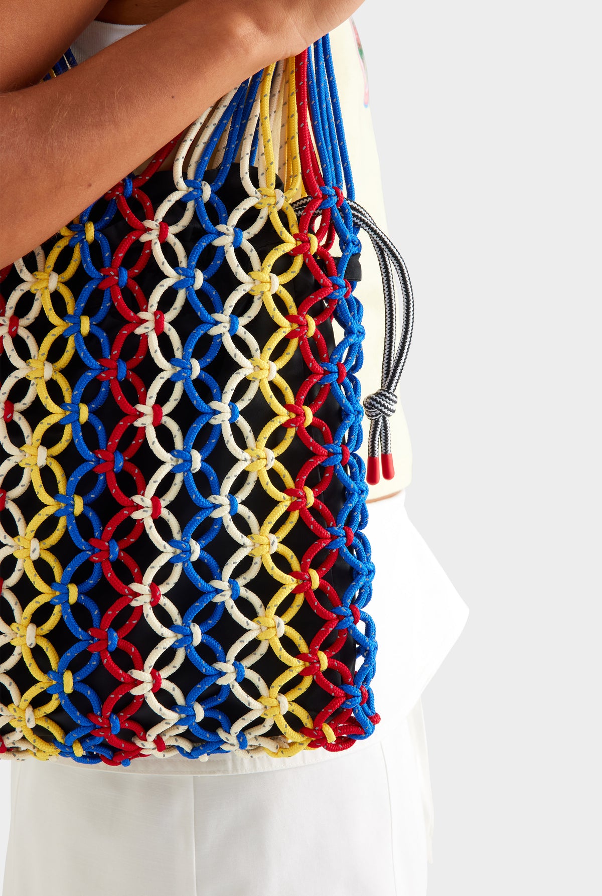 Stripe Macrame Tote - Barcelona Stripe