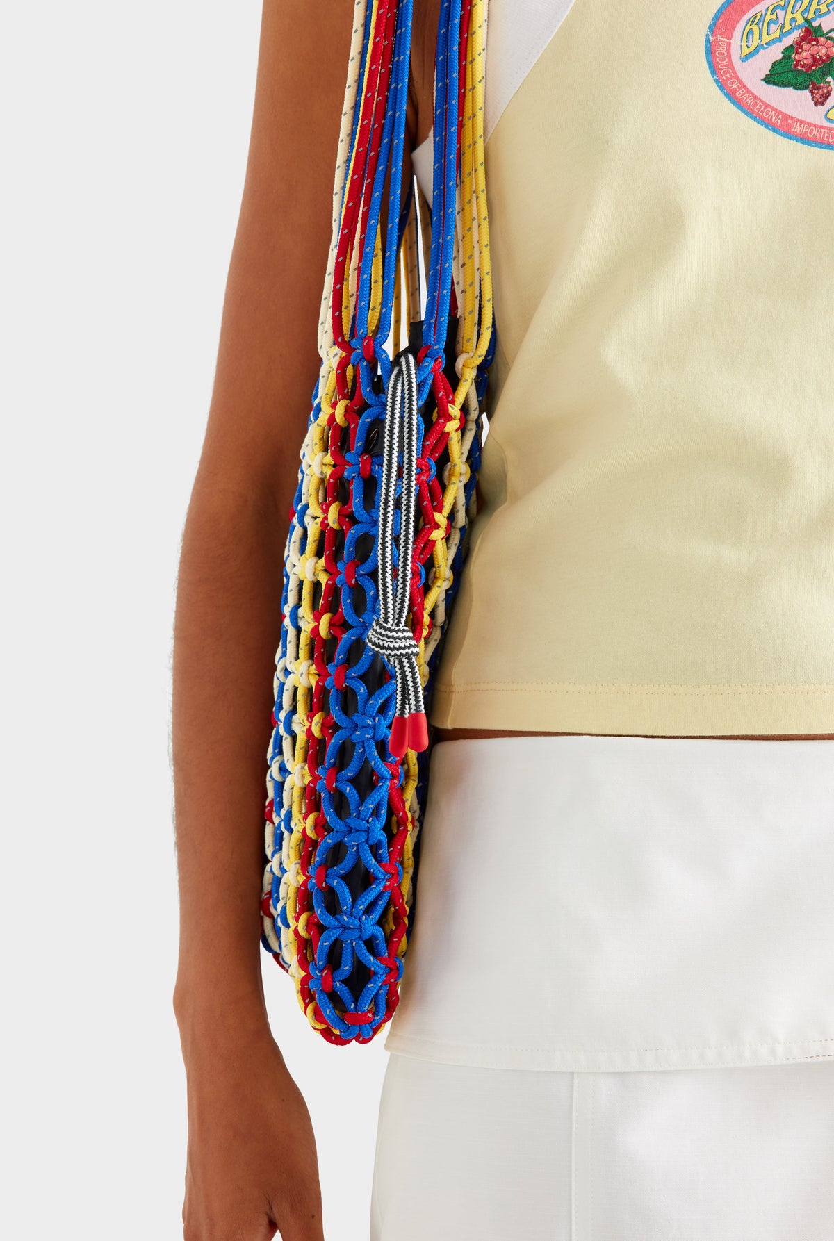 Stripe Macrame Tote - Barcelona Stripe