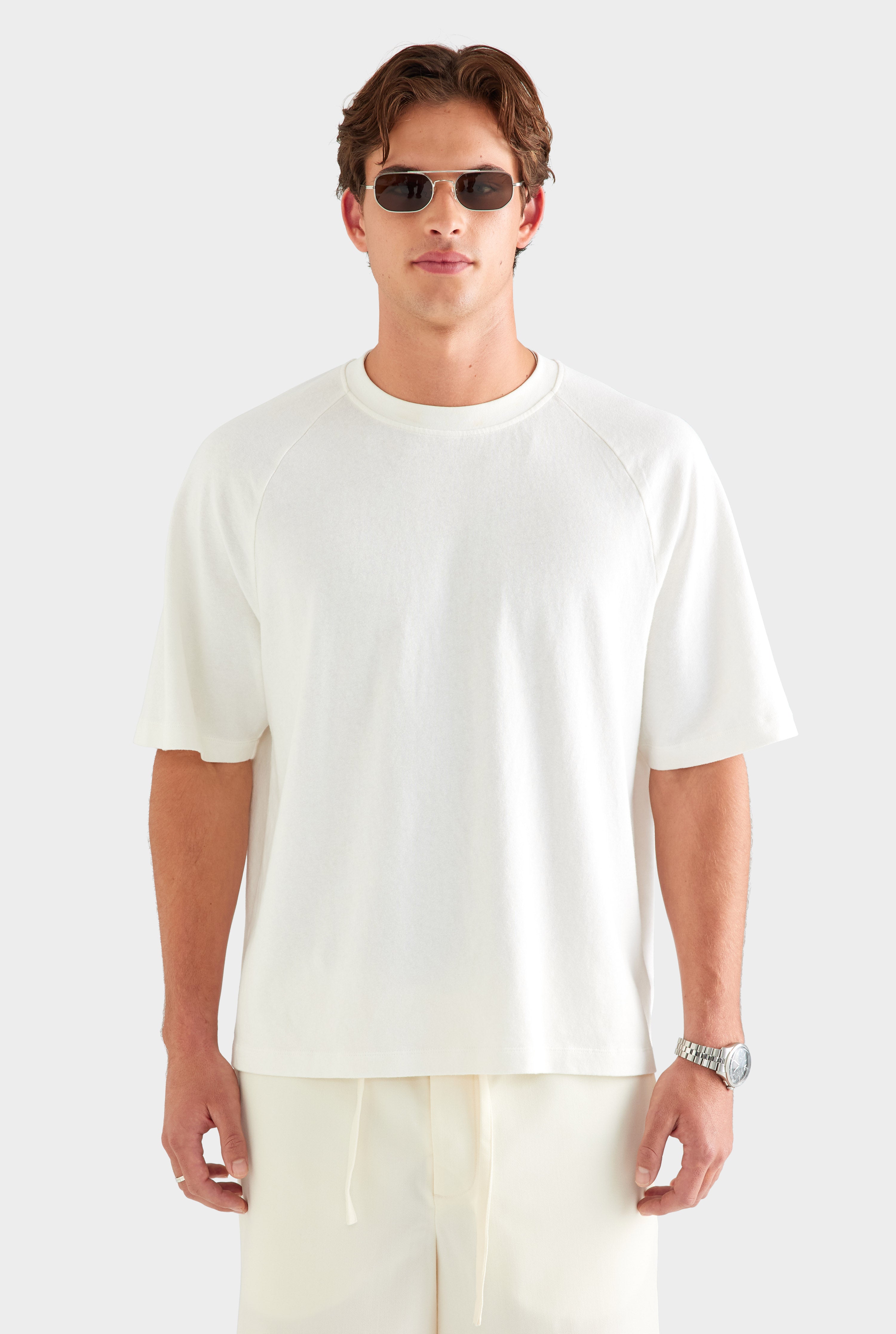 Oversized Raglan T Shirt - White