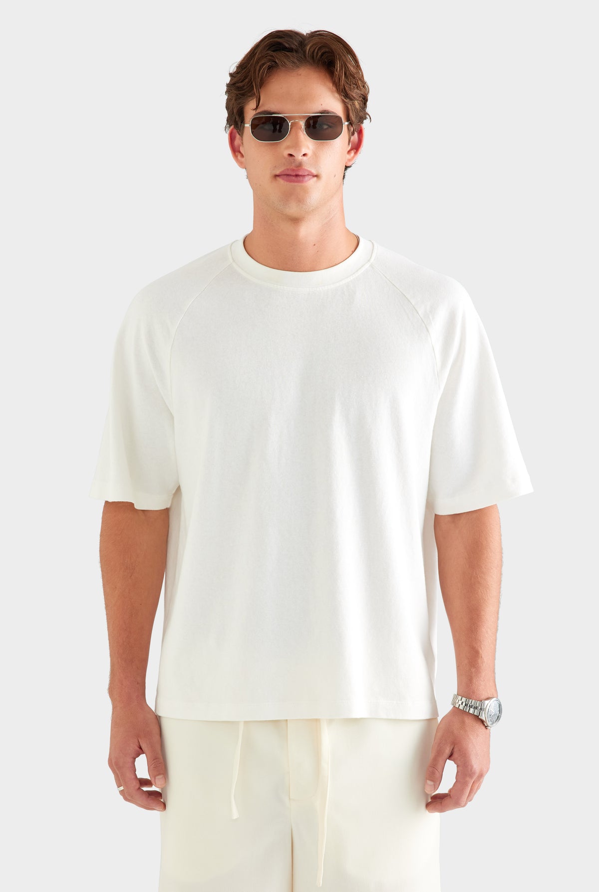 Oversized Raglan T Shirt - White