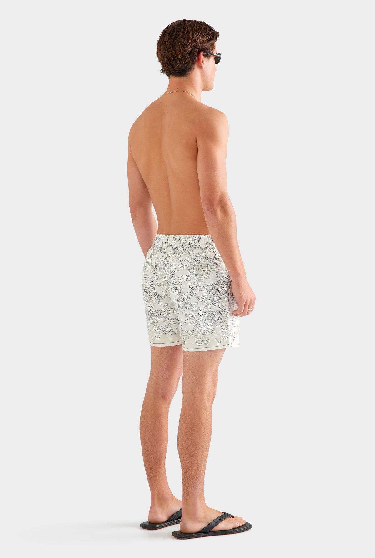 Printed Swim Short - Beige Sketched V Monogram