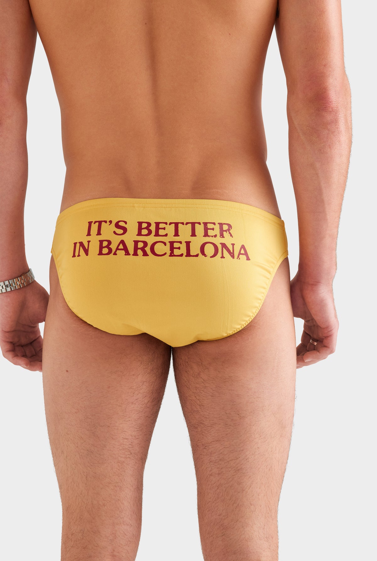 Tape Trim Swim Brief - Ochre/Red