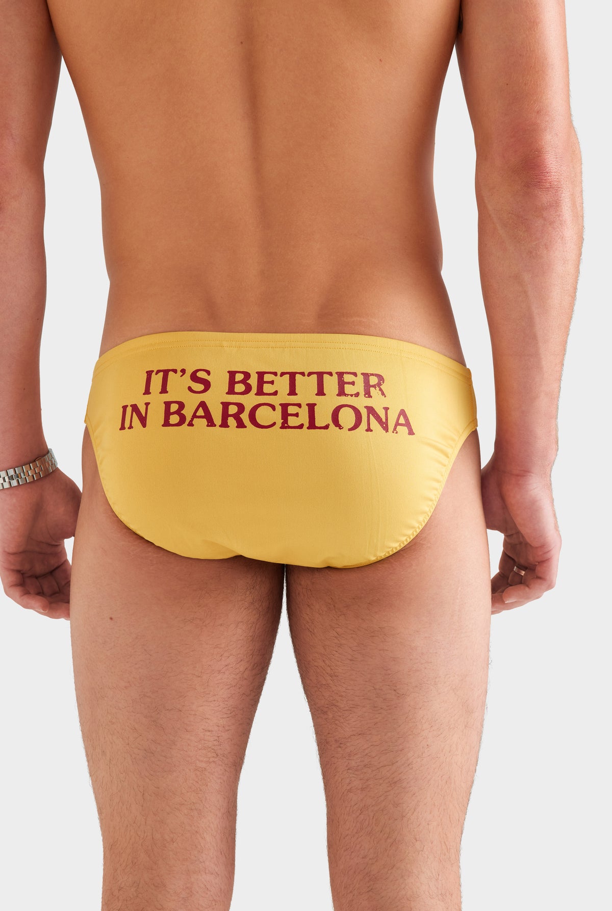 Tape Trim Swim Brief - Ochre/Red