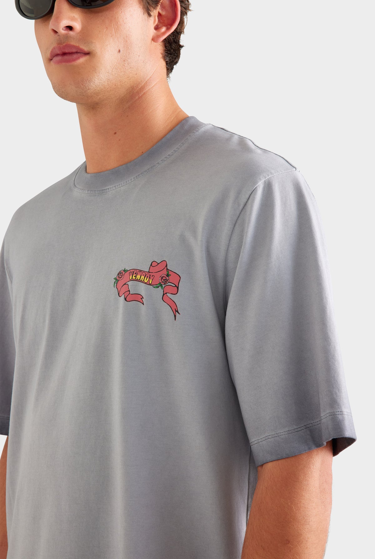 Pigment Dyed Oversized Cotton T Shirt - Washed Grey/Diada de Sant Jordi