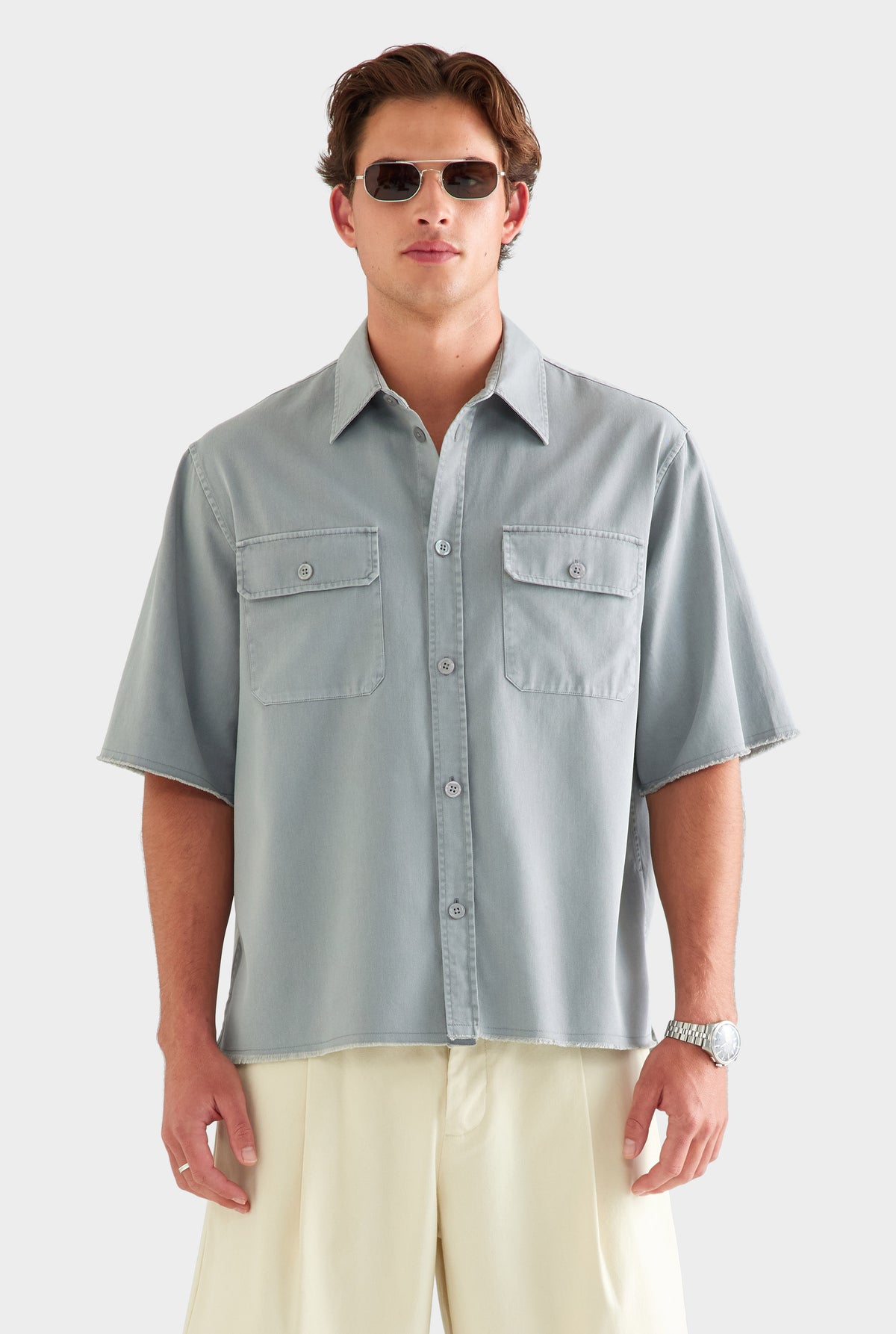 Pigment Dyed Mechanic Shirt - Washed Grey