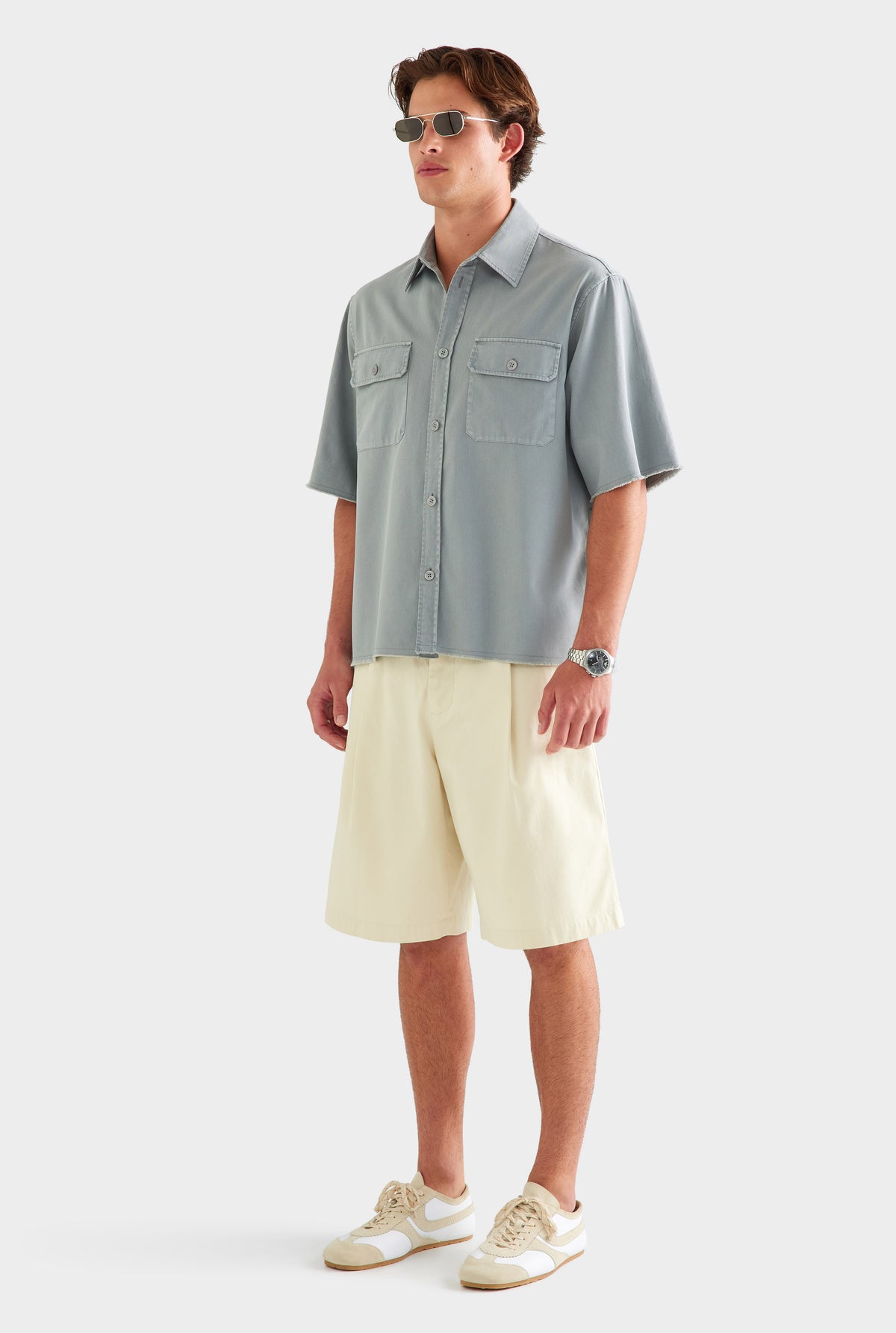 Pigment Dyed Mechanic Shirt - Washed Grey