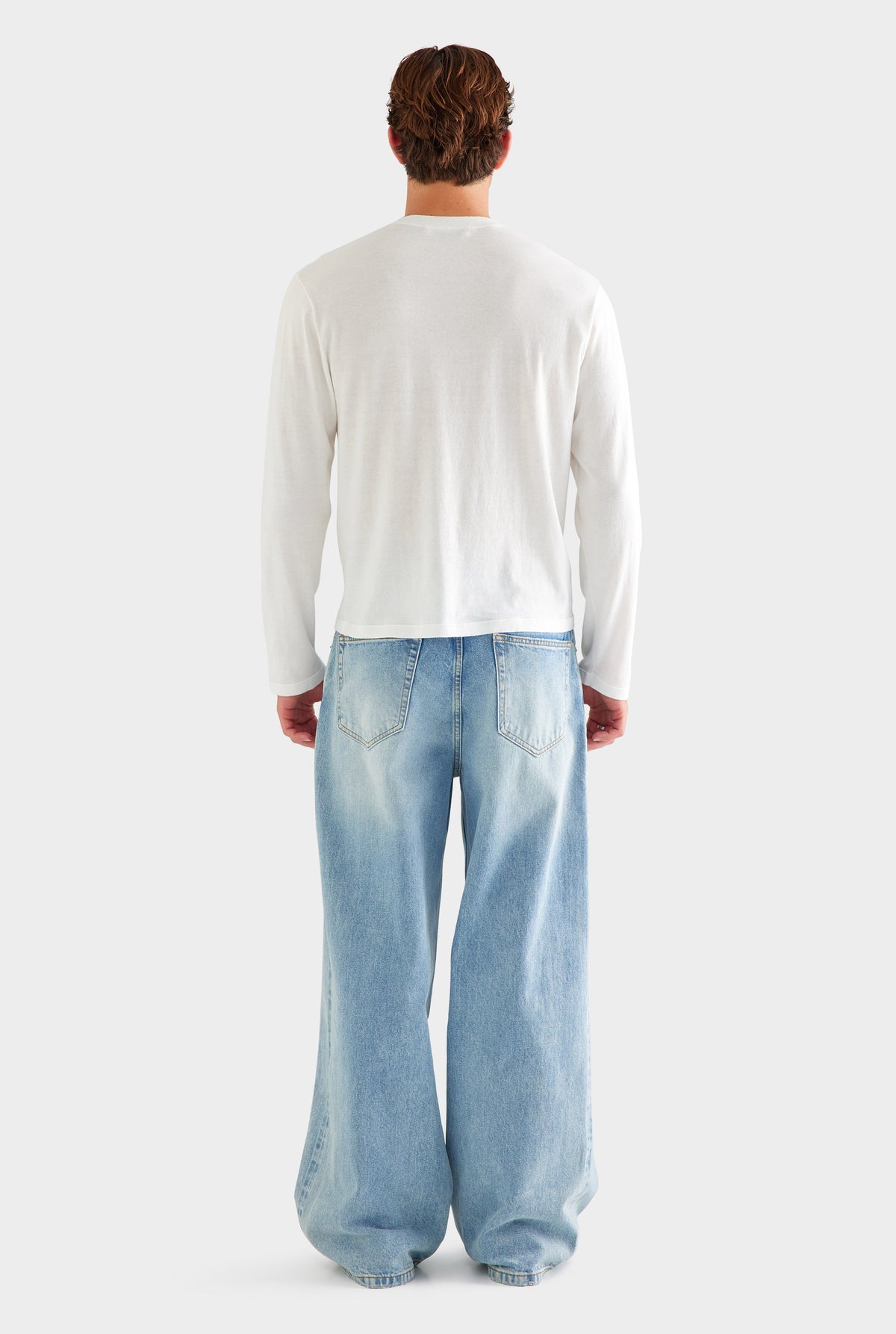 Long Sleeve Lightweight Knitted Henley - Off White