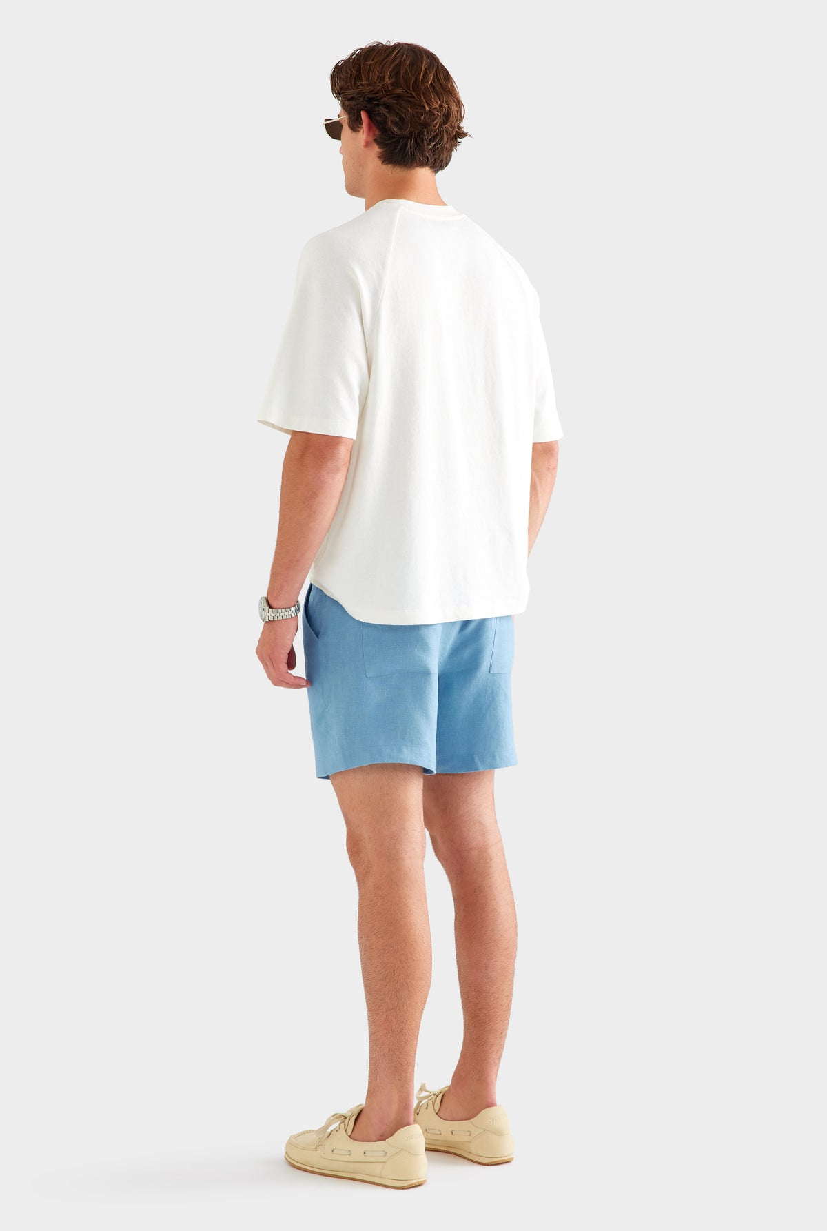 Linen Lounge Short - Ocean Blue