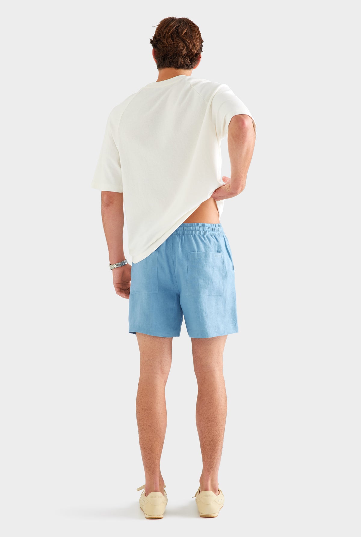 Linen Lounge Short - Ocean Blue