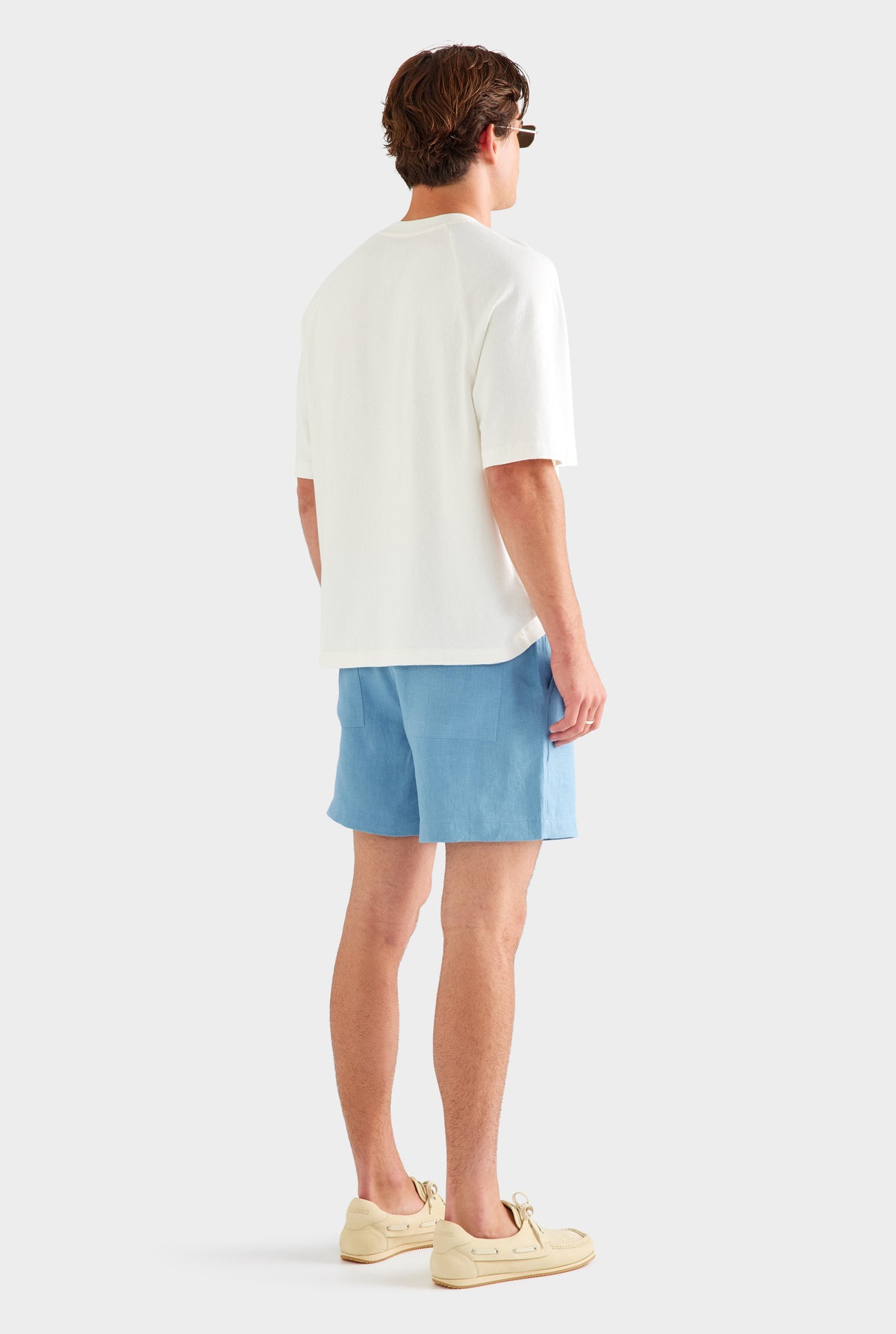 Linen Lounge Short - Ocean Blue