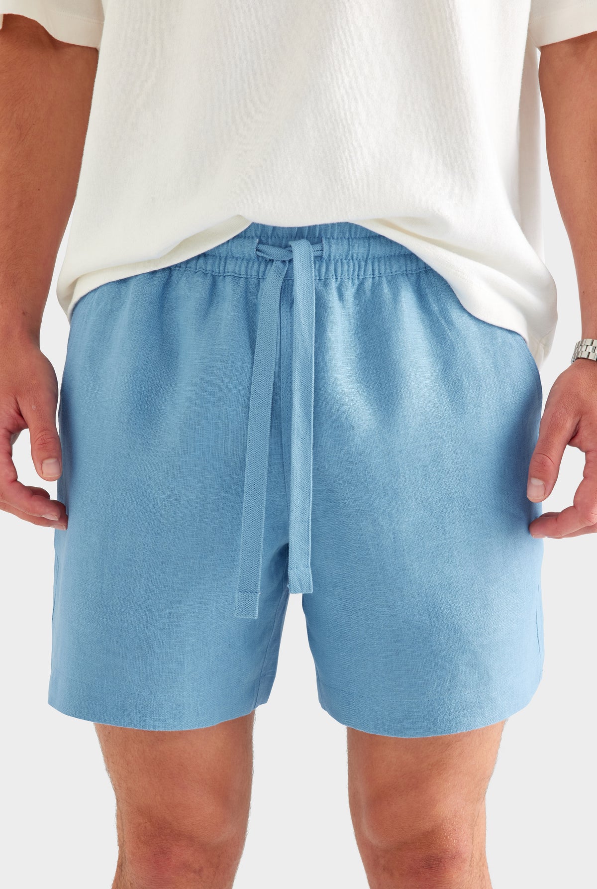 Linen Lounge Short - Ocean Blue