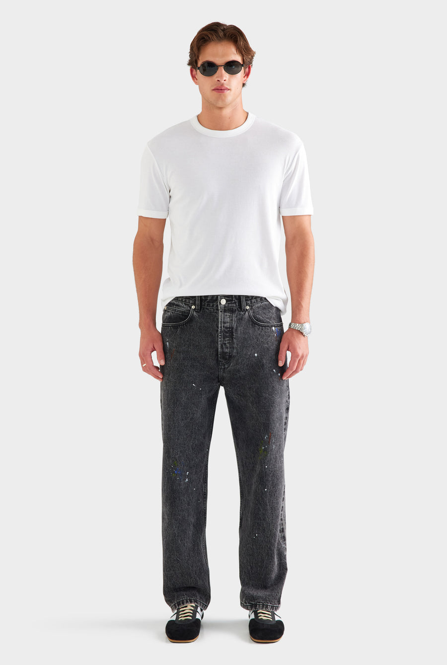 Straight Leg Denim Jean - Black Paint