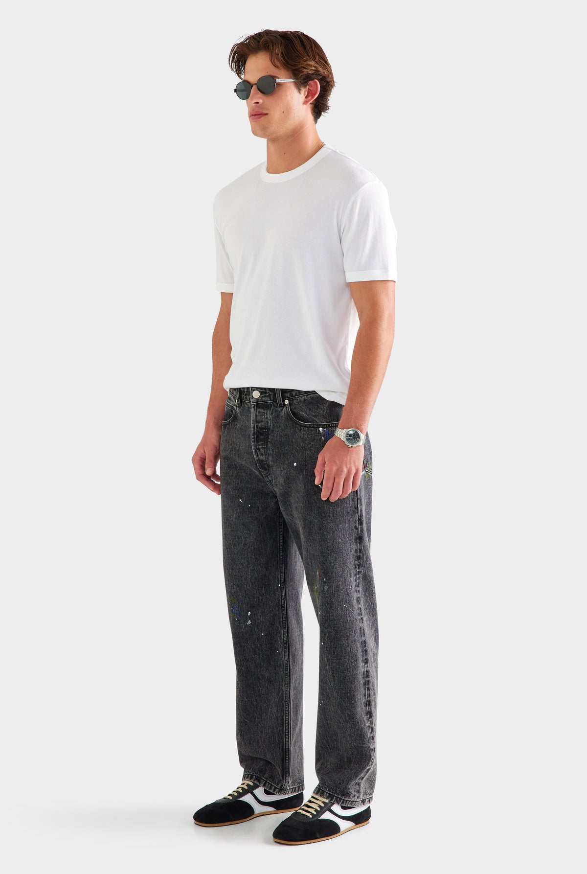 Straight Leg Denim Jean - Black Paint