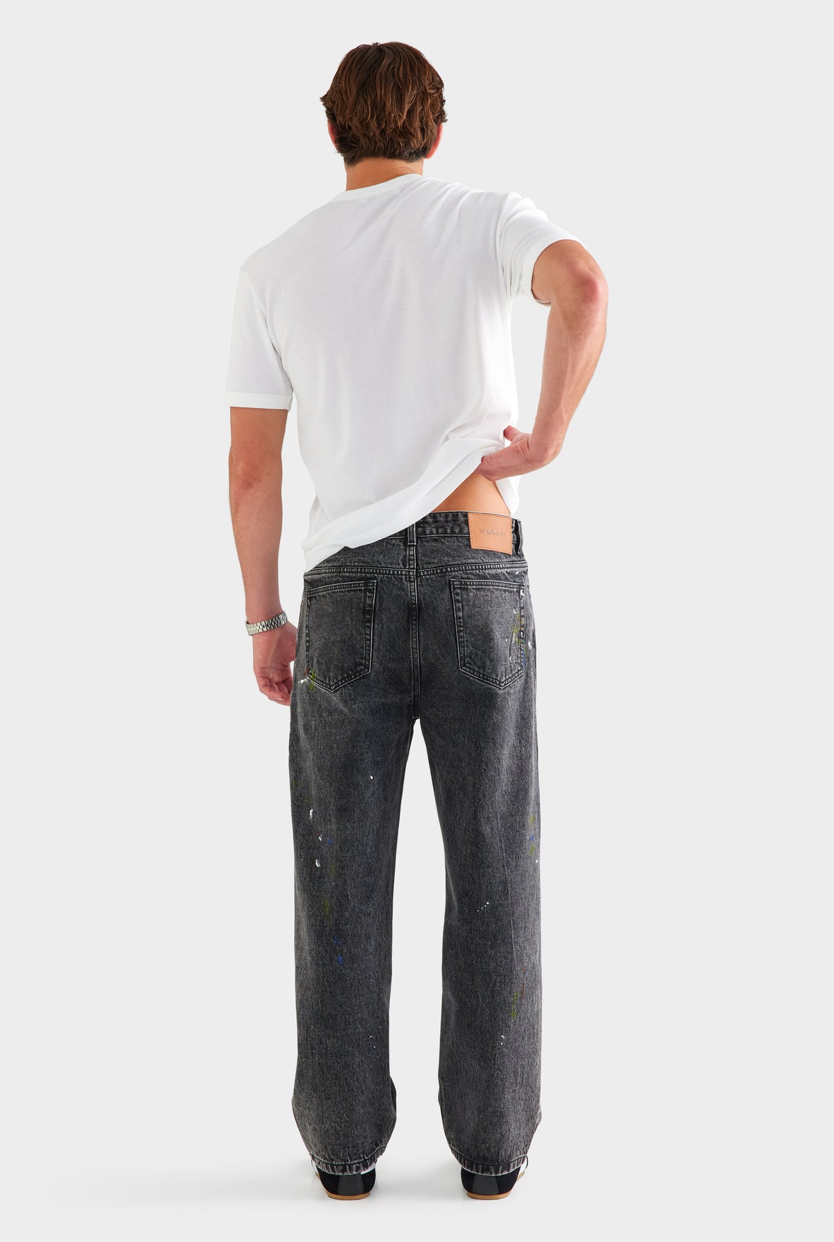 Straight Leg Denim Jean - Black Paint
