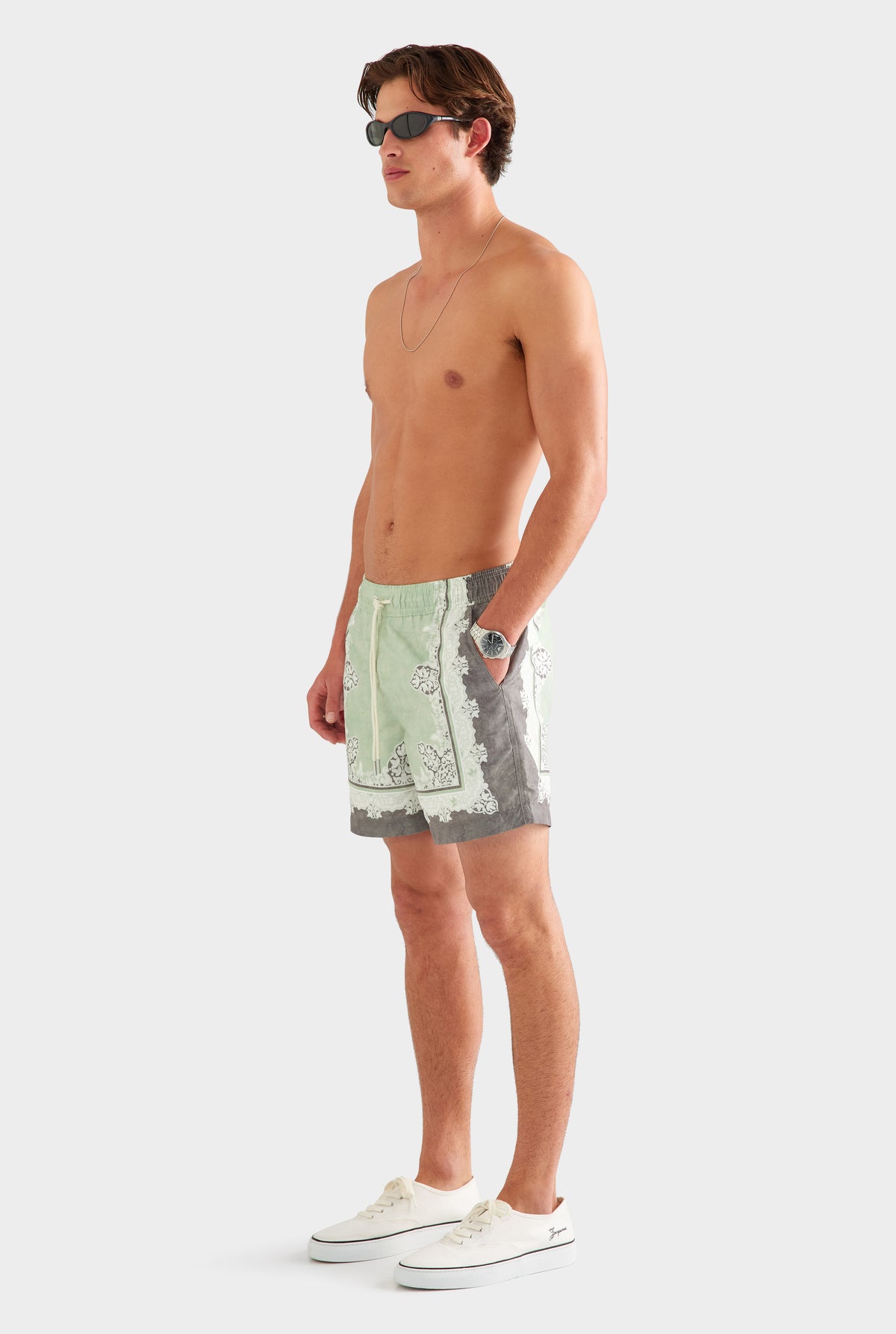Printed Swim Short - Sage Tapestry [[SU26 - MENS - D2 - 31012 - Printed Swim Short - Sage Tapestry_0280.jpg]]