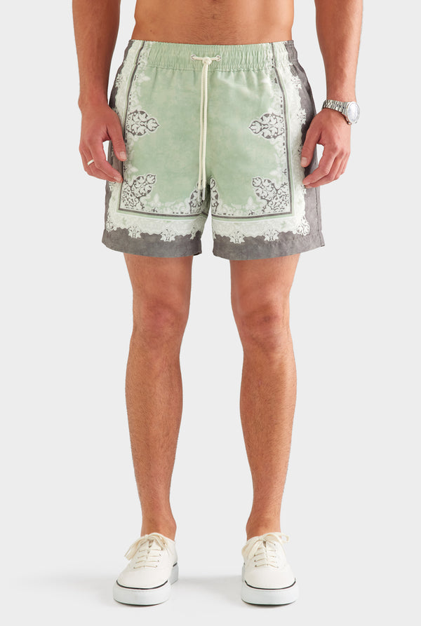 Printed Swim Short - Sage Tapestry [[SU26 - MENS - D2 - 31012 - Printed Swim Short - Sage Tapestry_0284.jpg]]