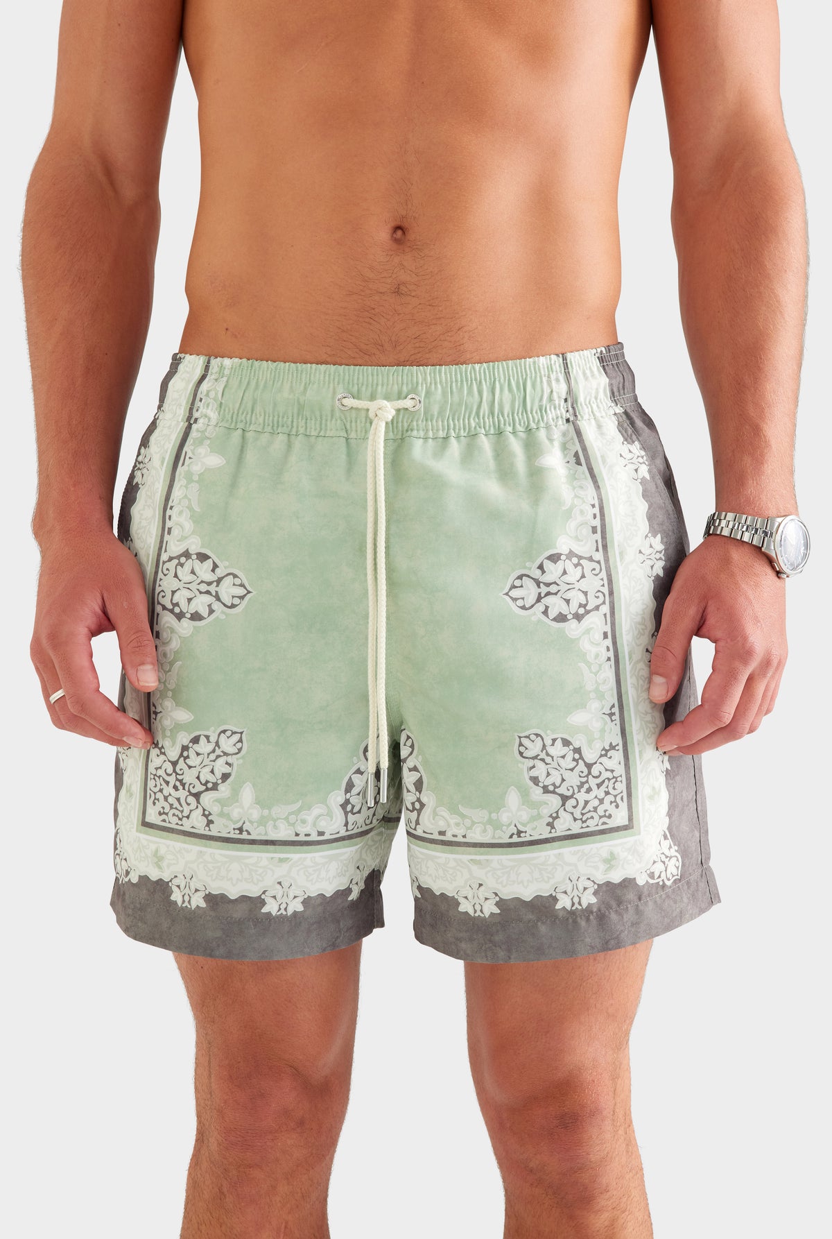 Printed Swim Short - Sage Tapestry [[SU26 - MENS - D2 - 31012 - Printed Swim Short - Sage Tapestry_0285.jpg]]