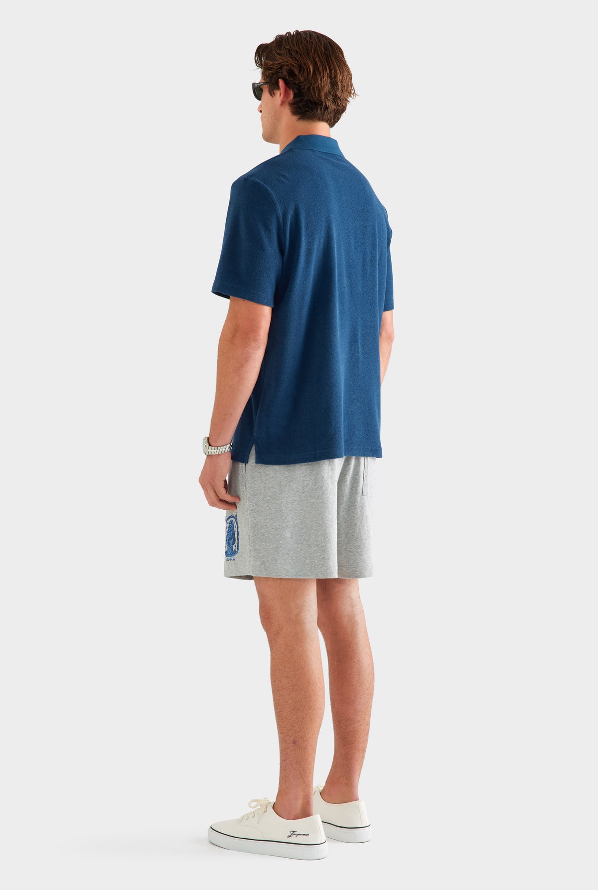 Lightweight Jersey Track Short - Grey Marl/Gaudi Chimney [[SU26 - MENS - D2 - 32170 - Terry Polo - Navy - SU26 - MENS - D2 - Lightweight Jersey Track Short - Grey Marl-Gaudi Chimney_0613.jpg]]