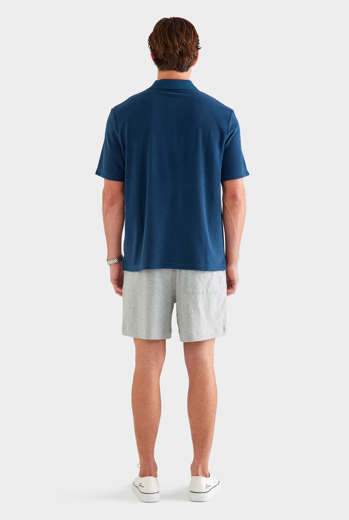 Terry Polo - Navy [[SU26 - MENS - D2 - 32170 - Terry Polo - Navy - SU26 - MENS - D2 - Lightweight Jersey Track Short - Grey Marl-Gaudi Chimney_0614.jpg]]