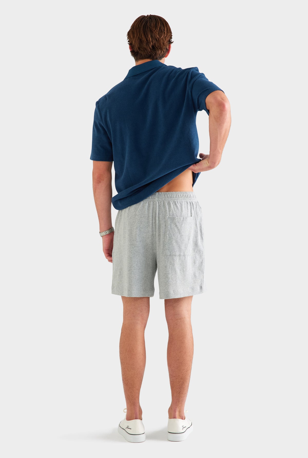 Lightweight Jersey Track Short - Grey Marl/Gaudi Chimney [[SU26 - MENS - D2 - 32170 - Terry Polo - Navy - SU26 - MENS - D2 - Lightweight Jersey Track Short - Grey Marl-Gaudi Chimney_0622.jpg]]