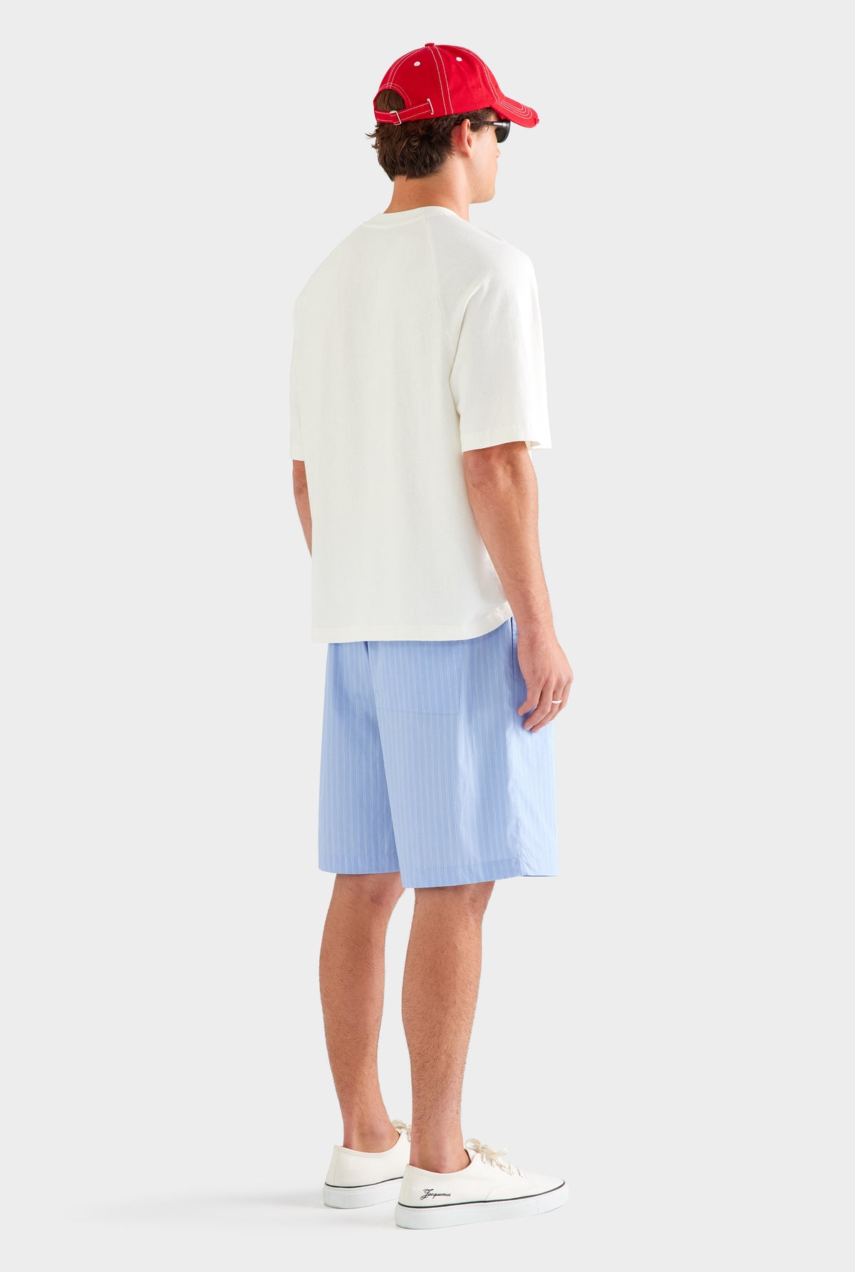 Longline Stripe Boxer Short - Blue/White Stripe [[SU26 - MENS - D2 - 34080 - Longline Strip Boxer Short - Blue:White Stripe_0171.jpg]]