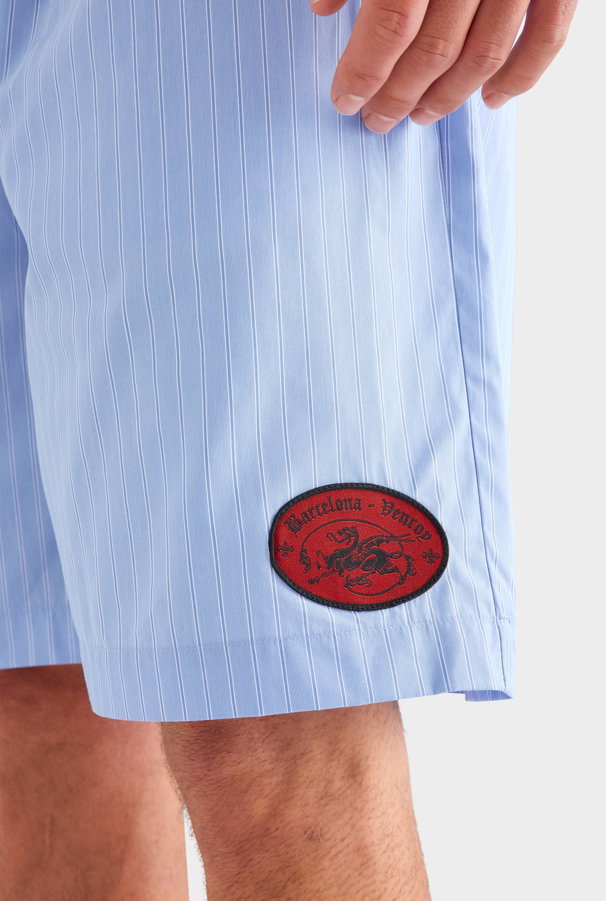 Longline Stripe Boxer Short - Blue/White Stripe [[SU26 - MENS - D2 - 34080 - Longline Strip Boxer Short - Blue:White Stripe_0174.jpg]]