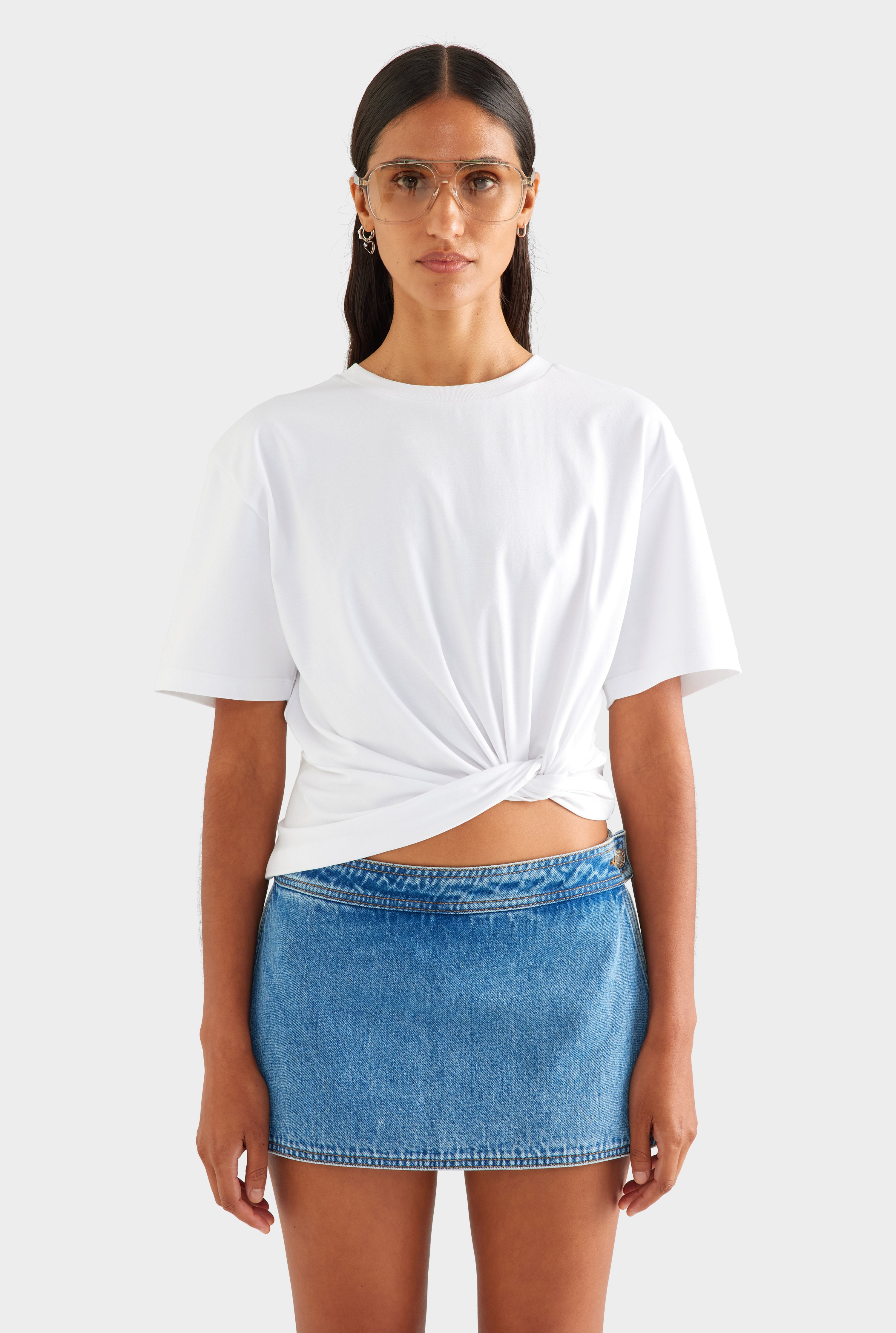 Twisted Cotton Tee - White
