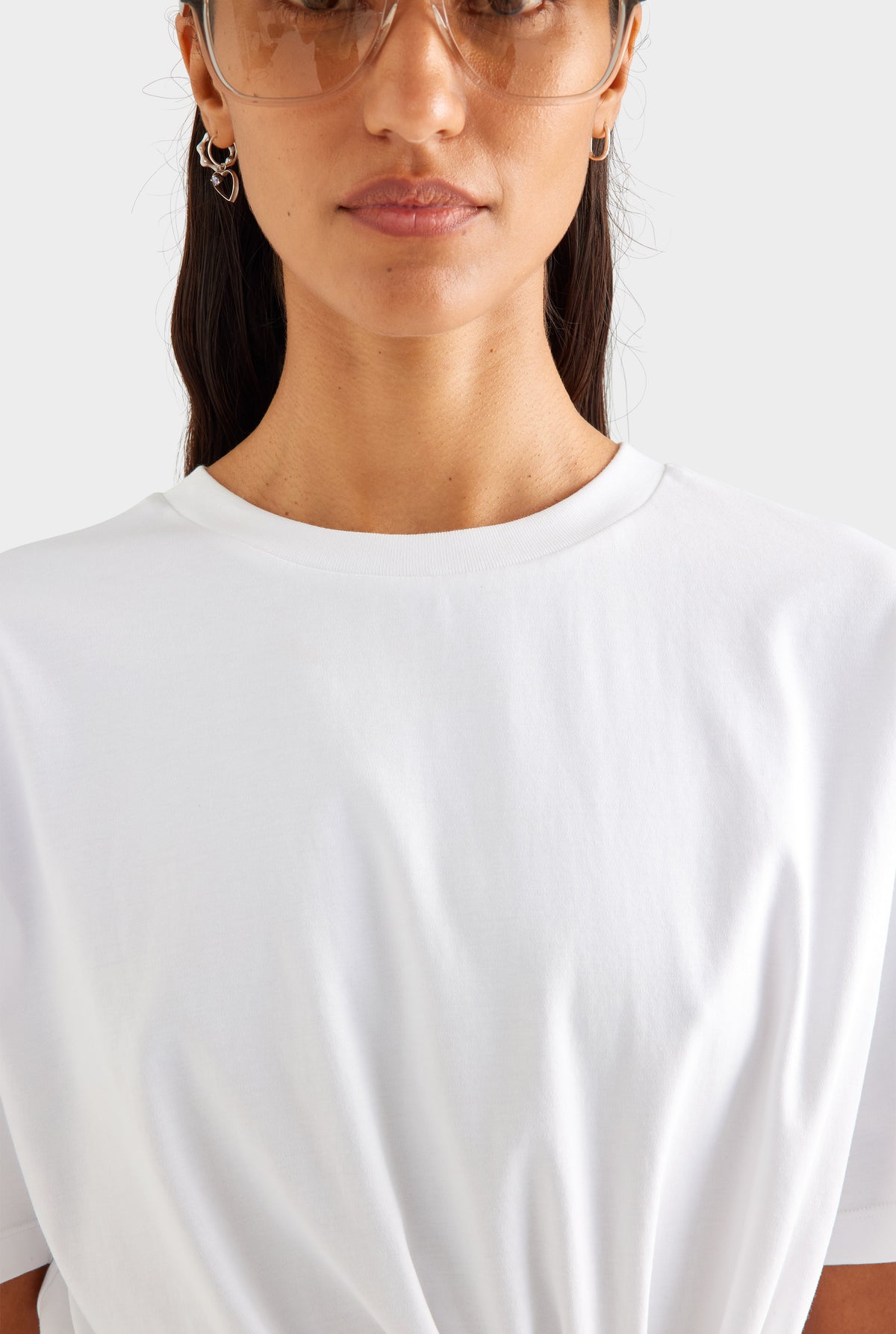 Twisted Cotton Tee - White