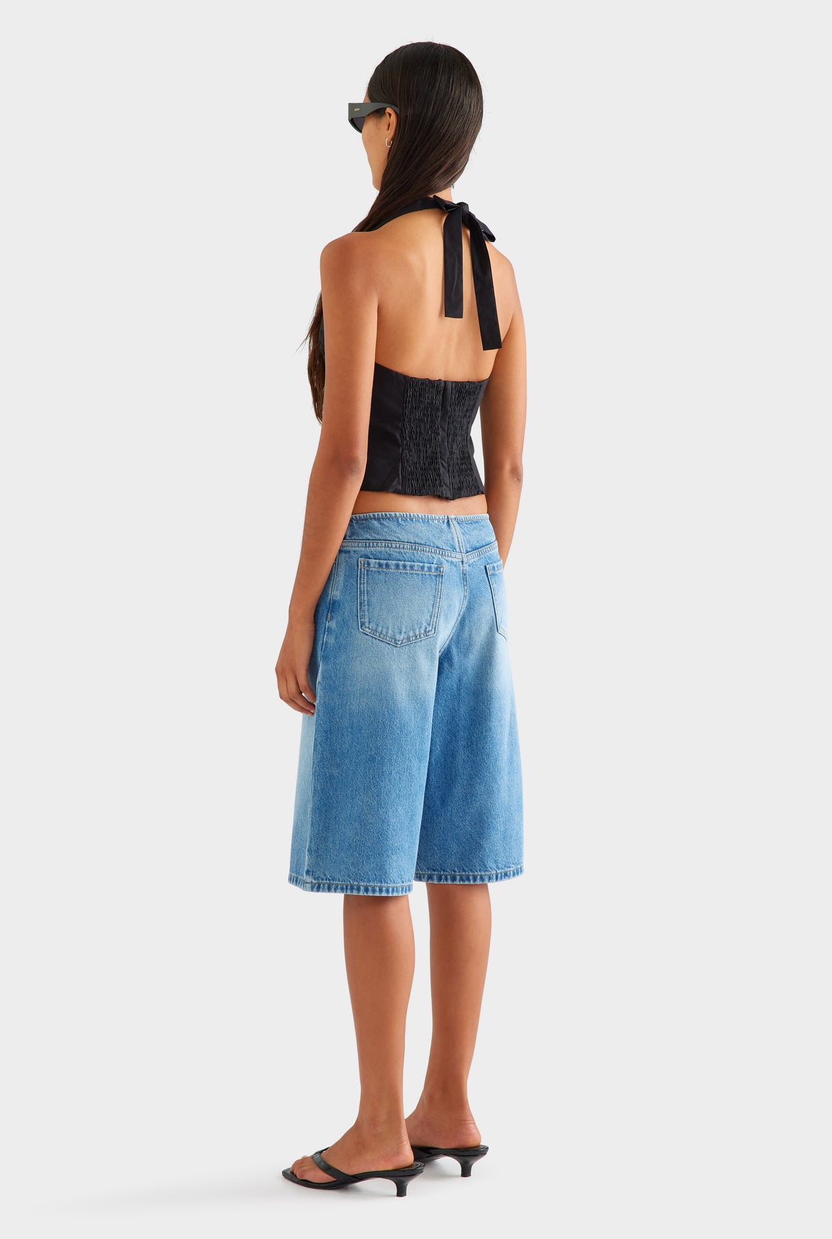 Low Rise Denim Bermuda - Mid Indigo