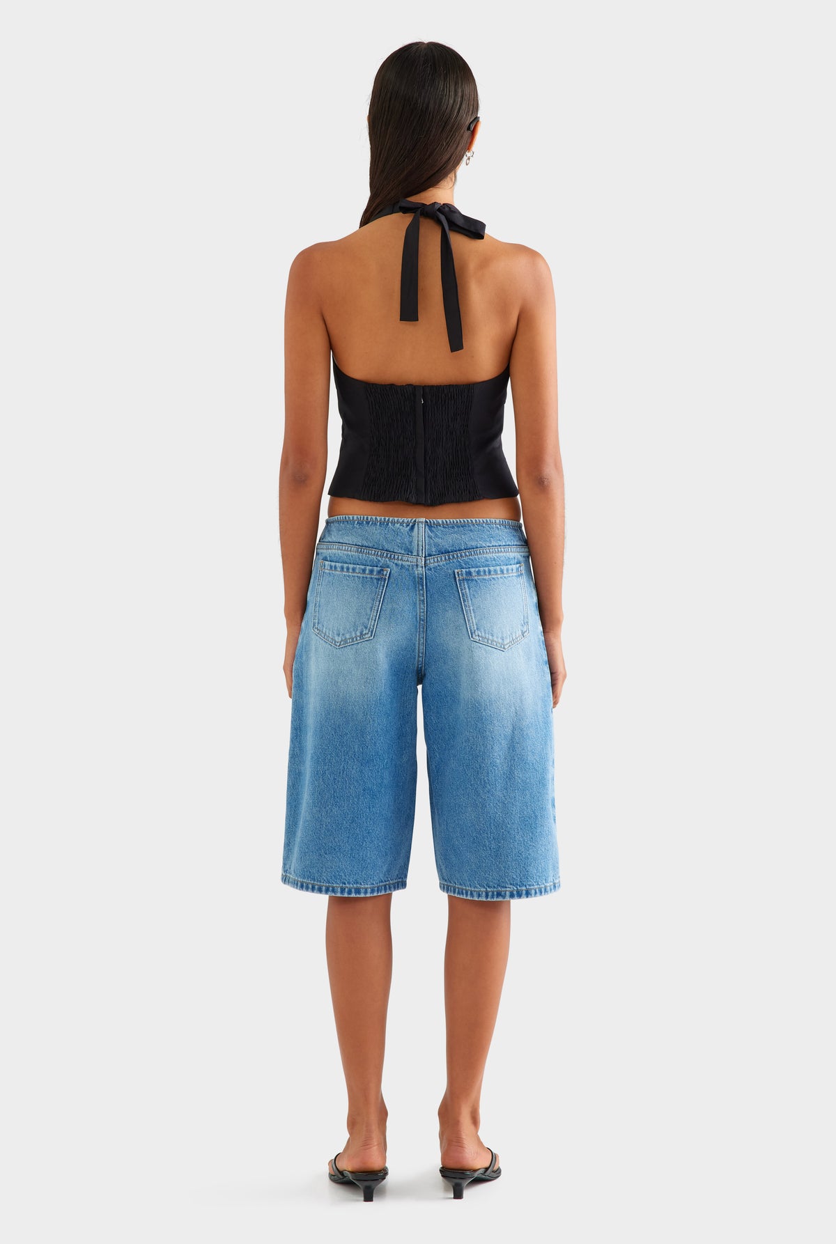 Fitted Cotton Halter - Black