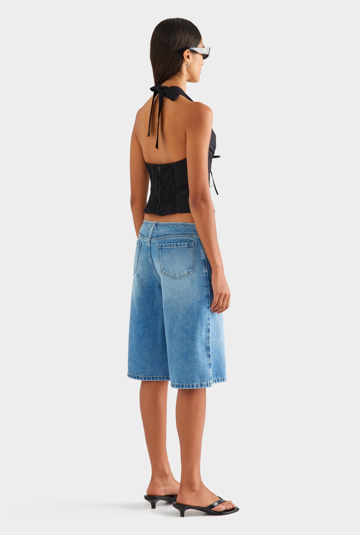 Low Rise Denim Bermuda - Mid Indigo