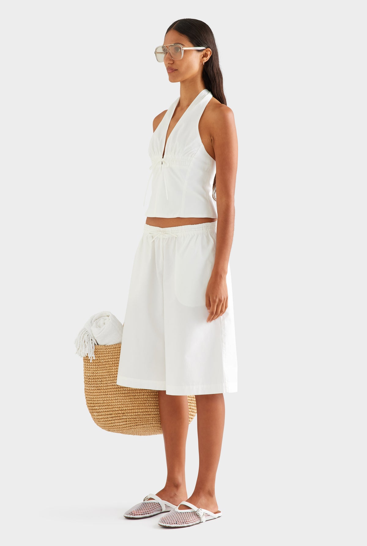 Cotton Bermuda Short - White