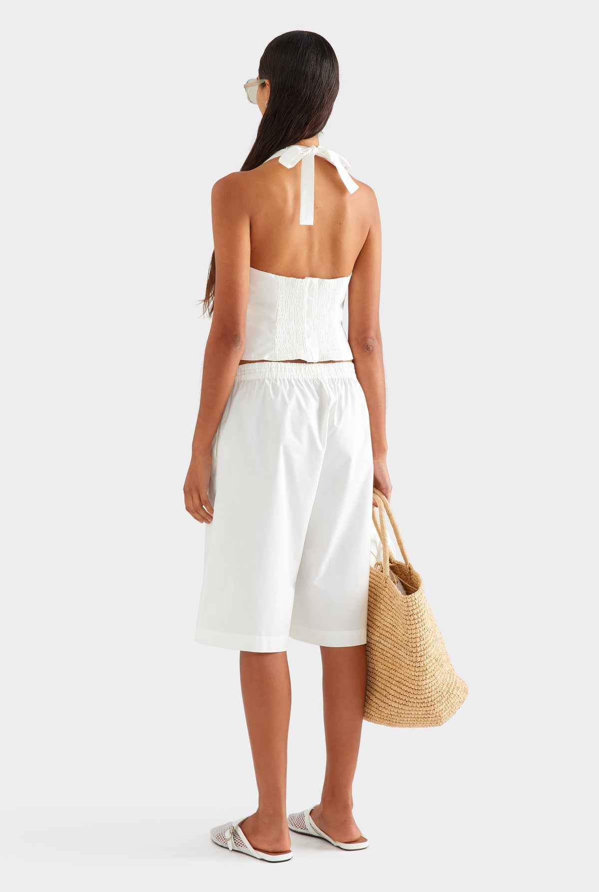Cotton Bermuda Short - White